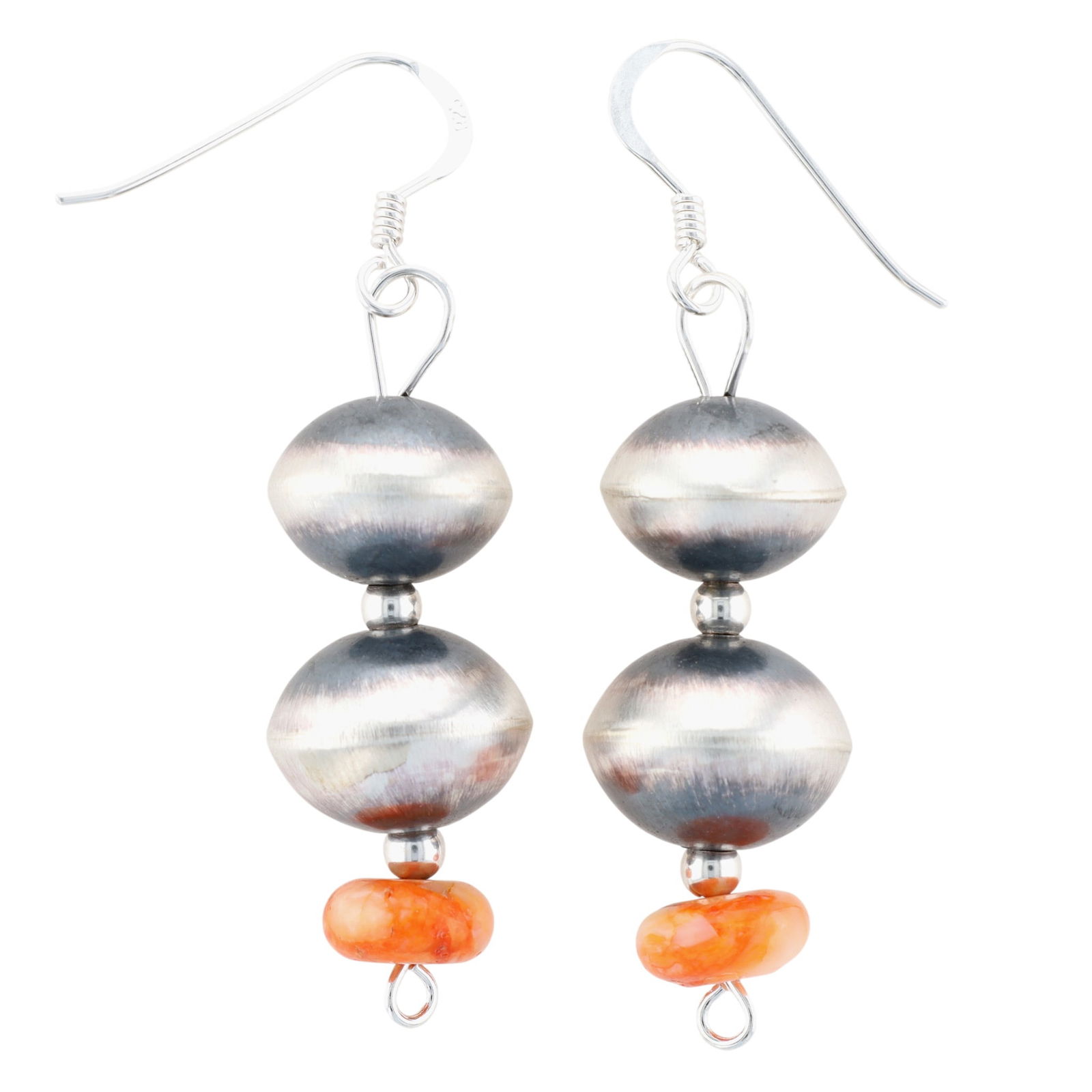 Sharon Cooley Navajo Sterling Spiny Oyster Hook Dangle Earrings (1 of 4)