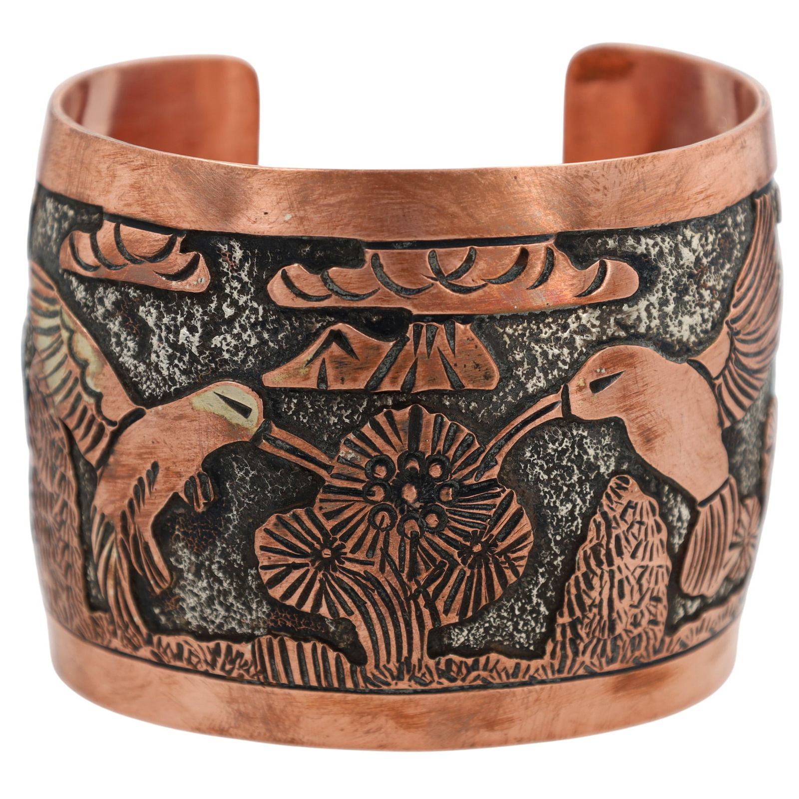 Elaine Becenti Navajo Plain Copper Storyteller Cuff Bracelet (1 of 6)