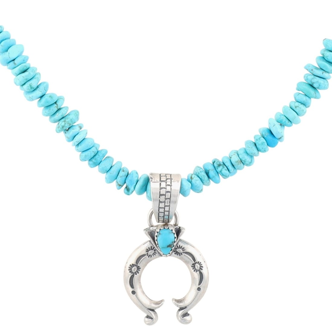 Sharon McCarthy Navajo Sterling Thunder Mountain Turquoise Necklace: Sharon McCarthy Navajo Sterling Thunder Mountain Turquoise Necklace 33g