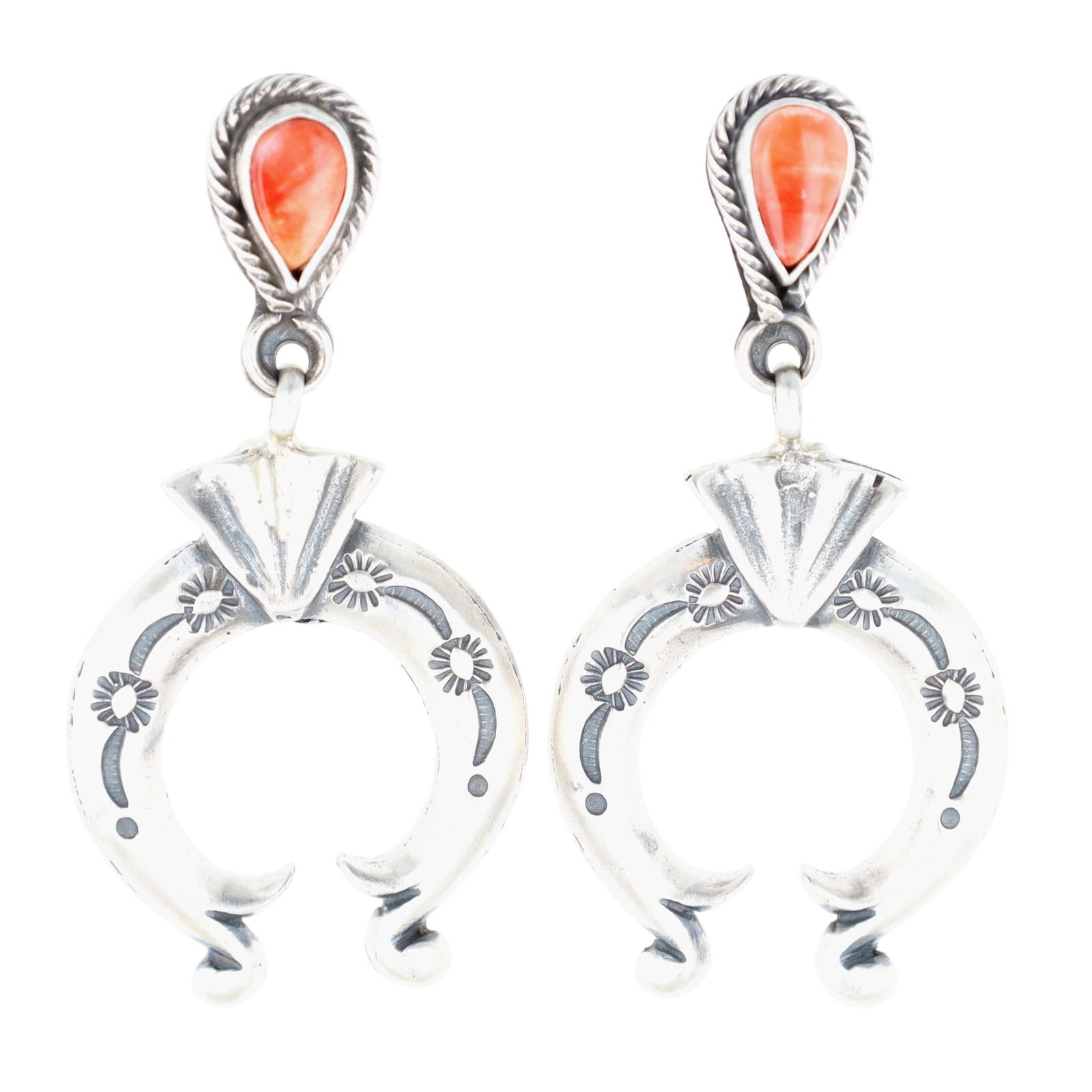 Verley Betone Navajo Sterling Spiny Oyster Naja Stud Earrings (1 of 5)