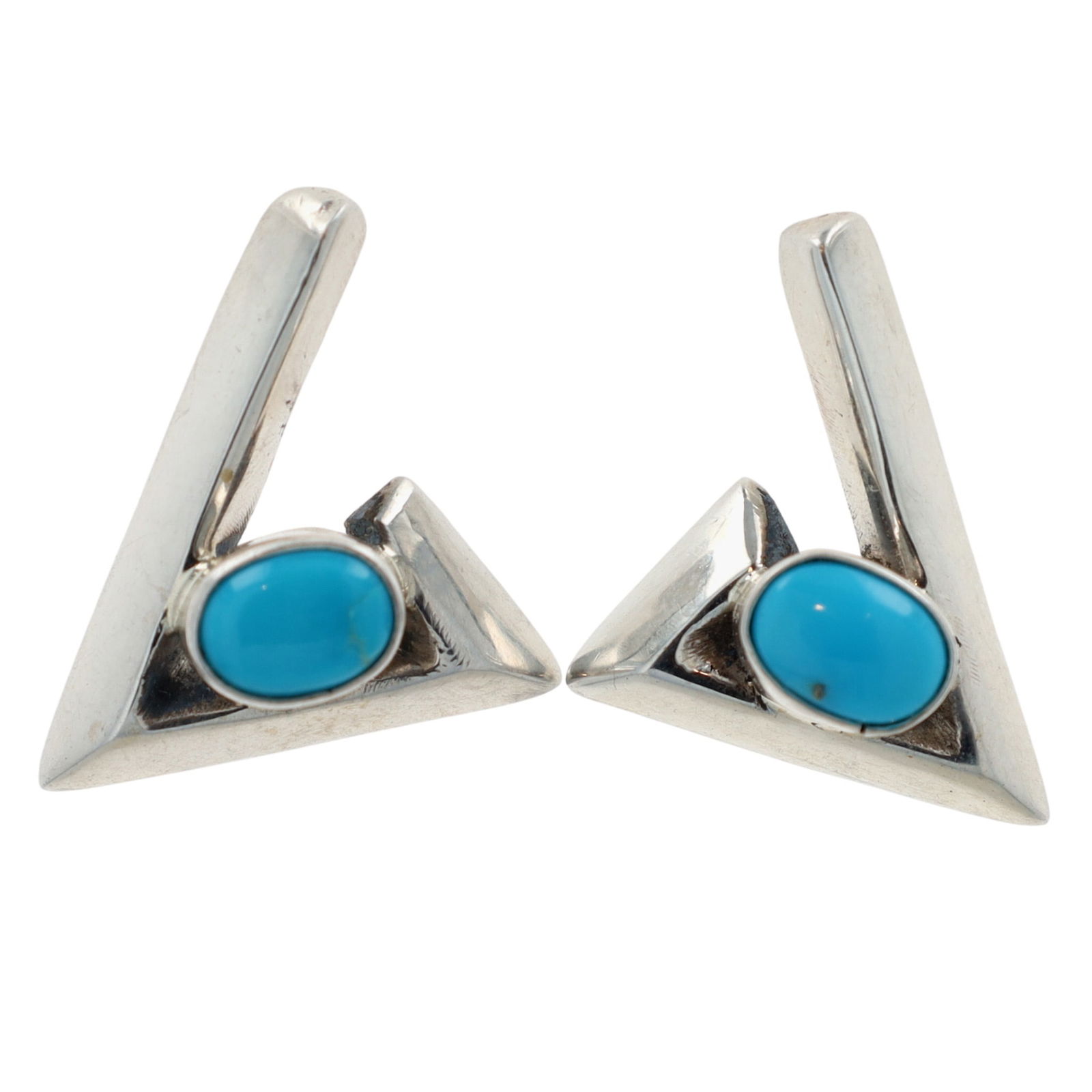 Isabelle Kee Navajo Sterling Turquoise Geometric Stud Earrings (1 of 4)