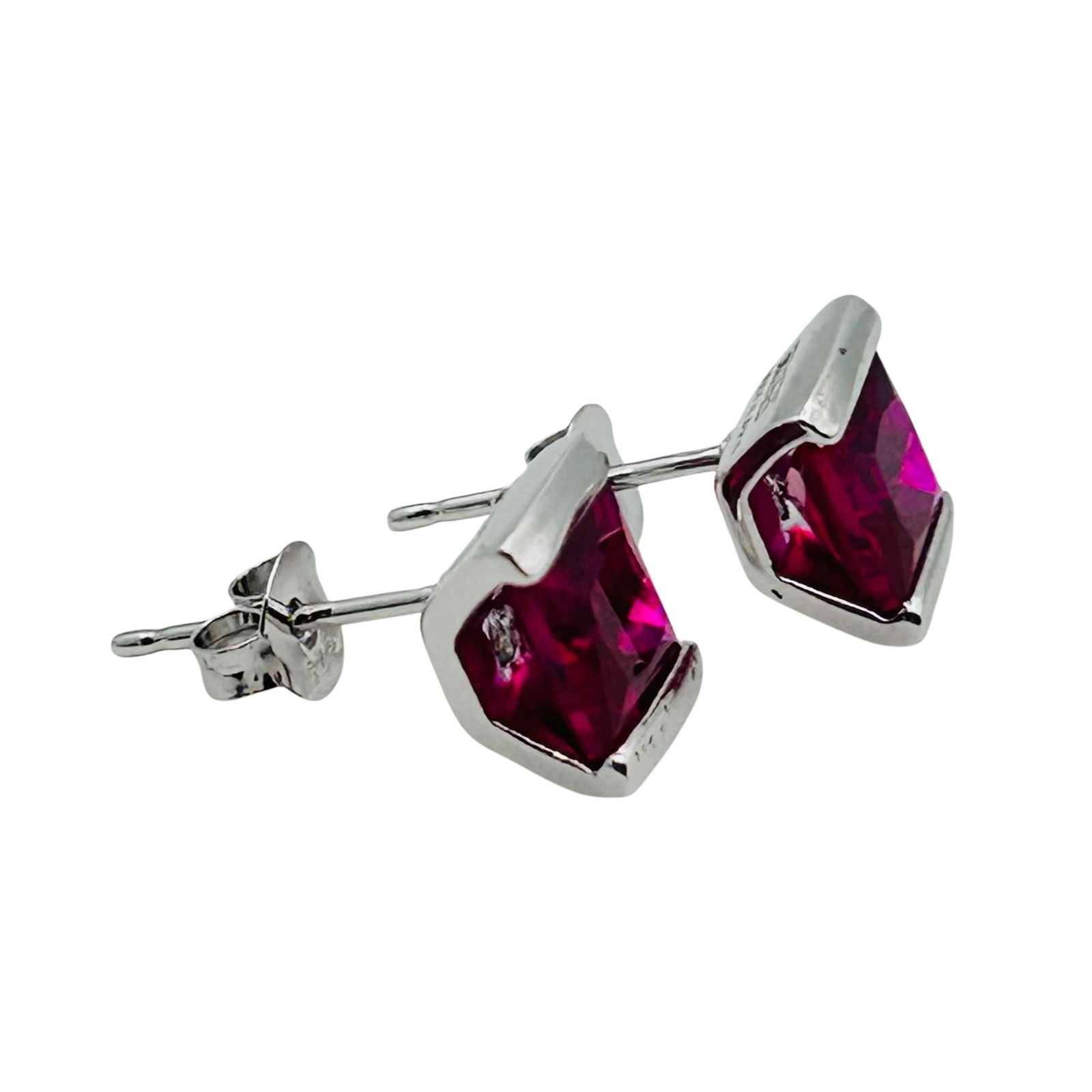 OTC Sterling Ruby Stud Earrings - 4