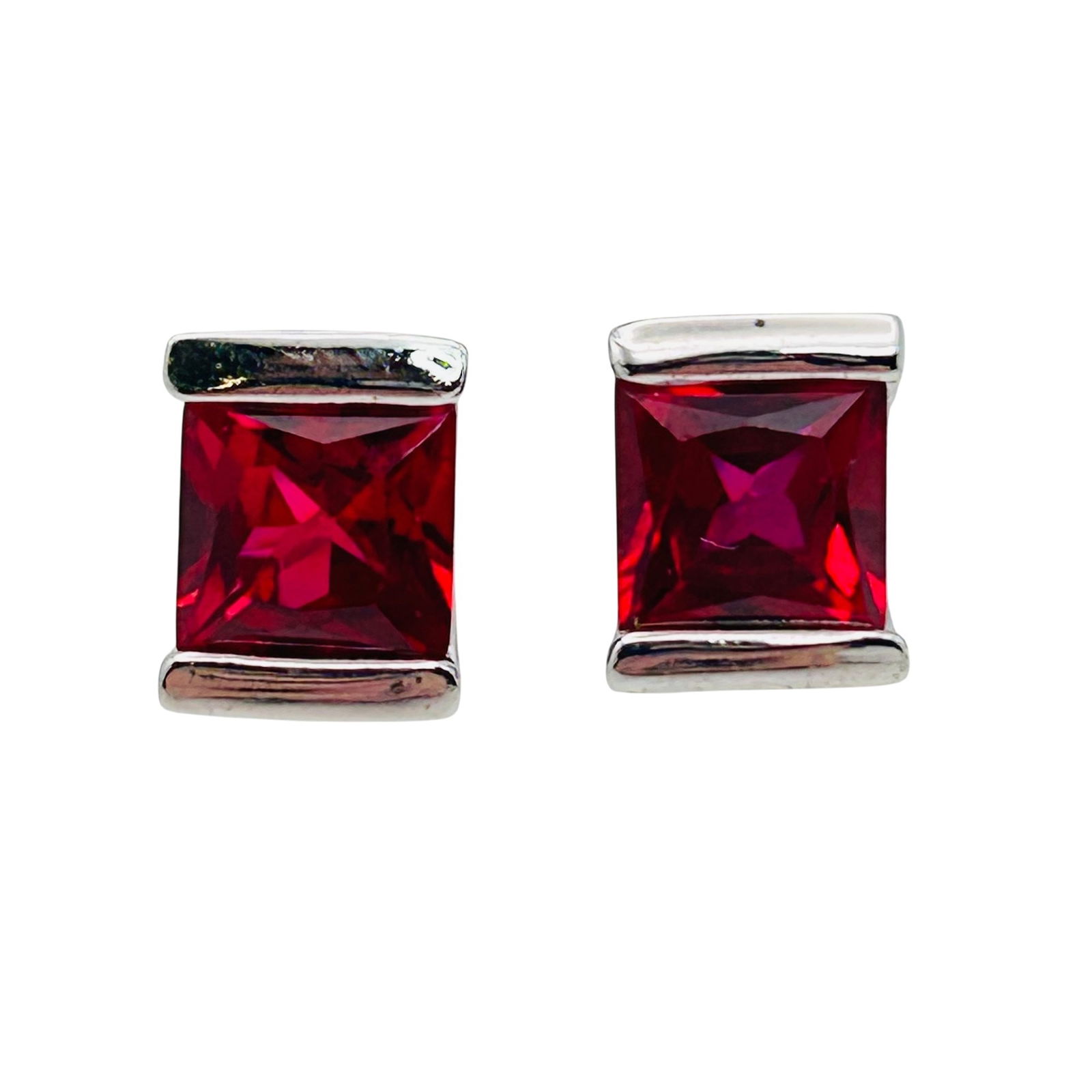 OTC Sterling Ruby Stud Earrings - 7