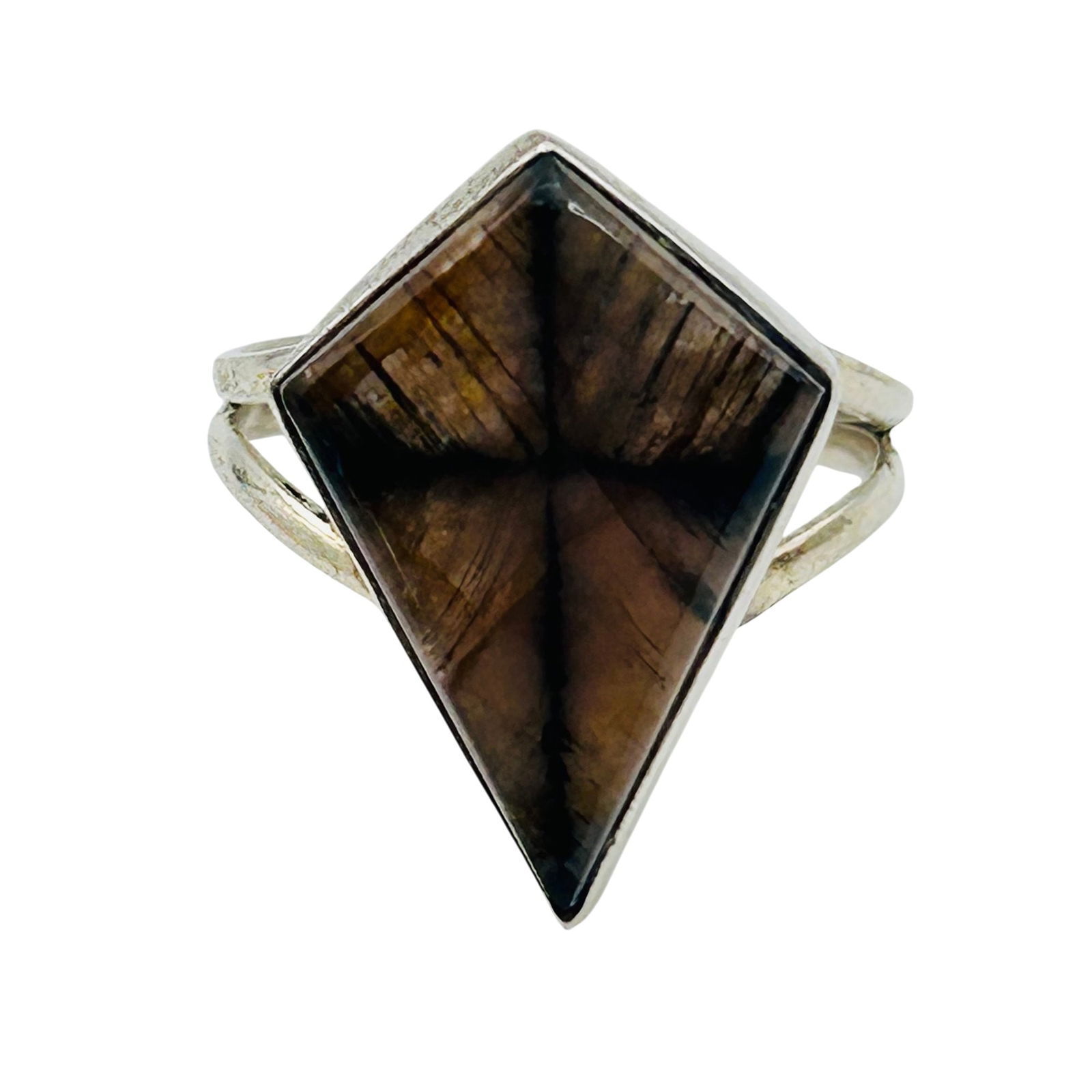 Sterling Chiastolite Statement Ring. Size 9 (1 of 8)