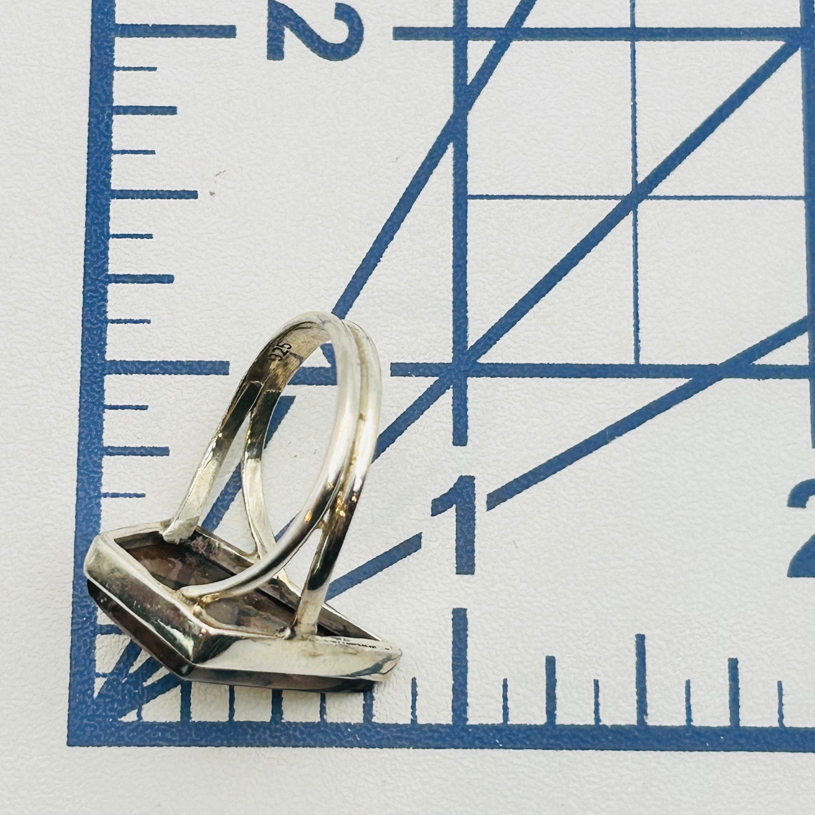 Sterling Chiastolite Statement Ring. Size 9 - 2