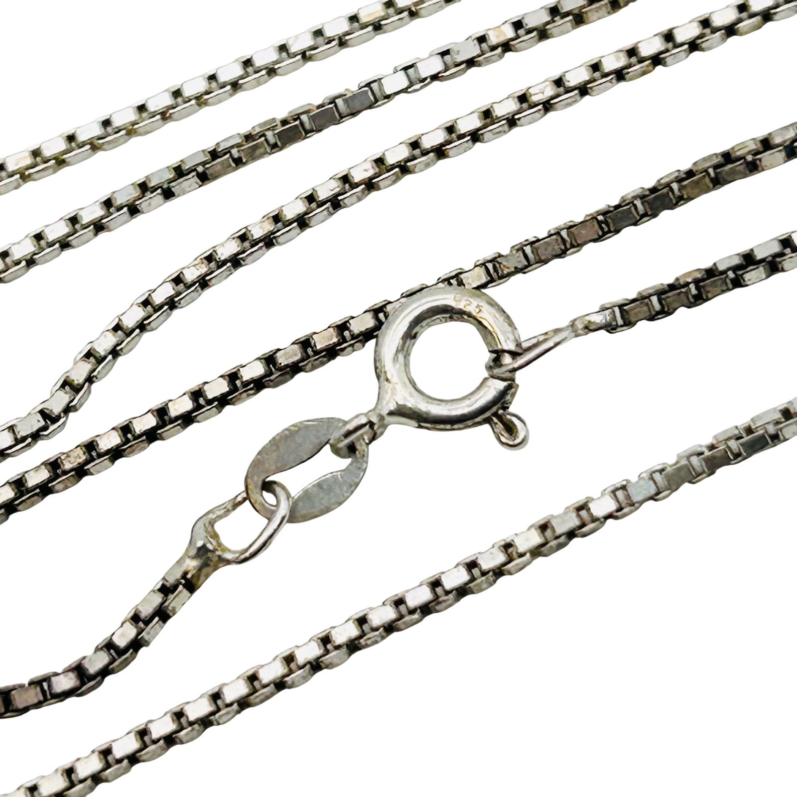 SXI Italy Sterling Box Chain Necklace: SXI Italy sterling box chain necklace. 5.70g
