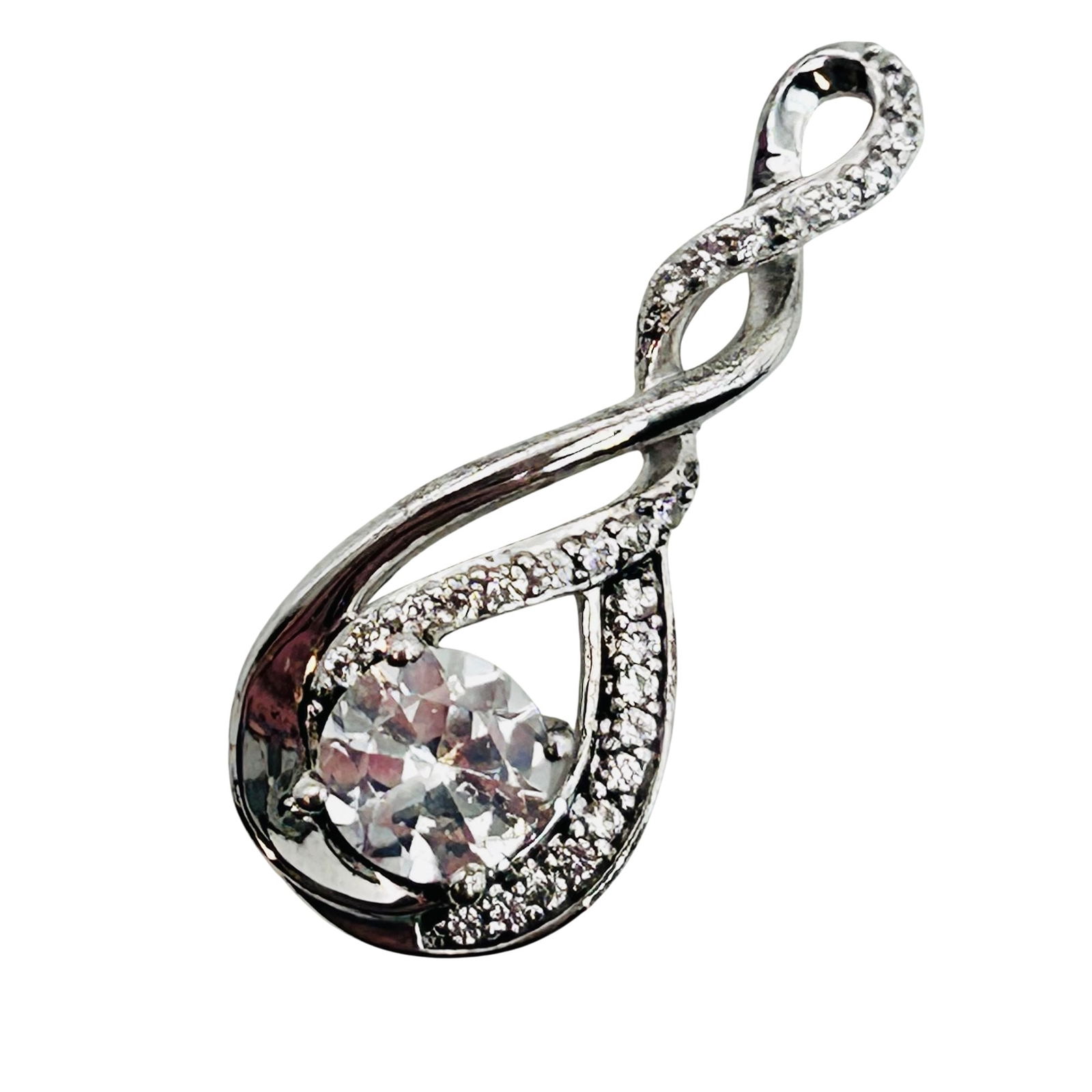 JWBR Sterling Sapphire Infinity Pendant: JWBR Sterling sapphire infinity pendant. 2.20g
