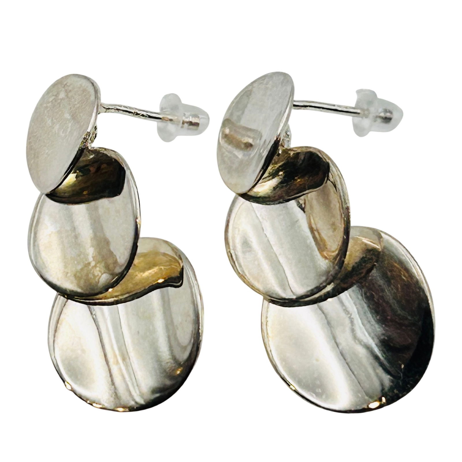 Sterling Three Circle Stud Earrings (1 of 6)