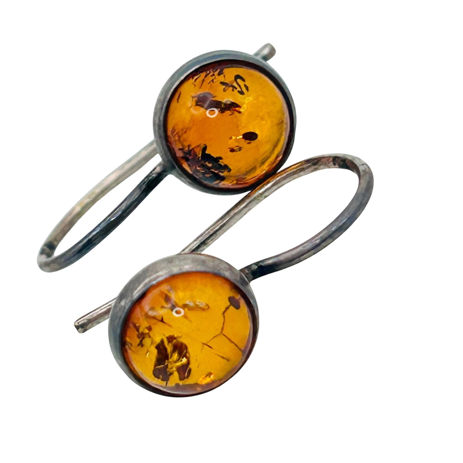 Sterling Amber Hook Back Earrings (1 of 7)