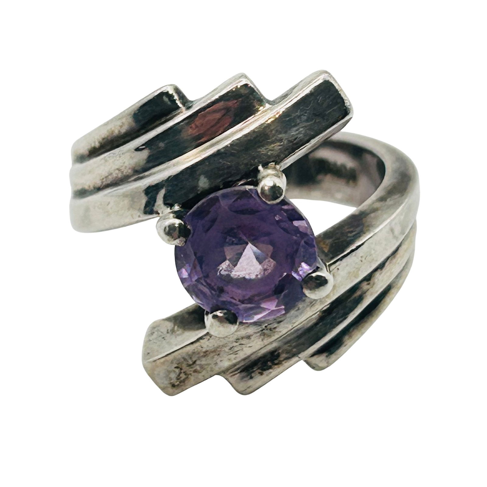 BOMA Sterling Amethyst Wrap Ring. Size 7 (1 of 9)