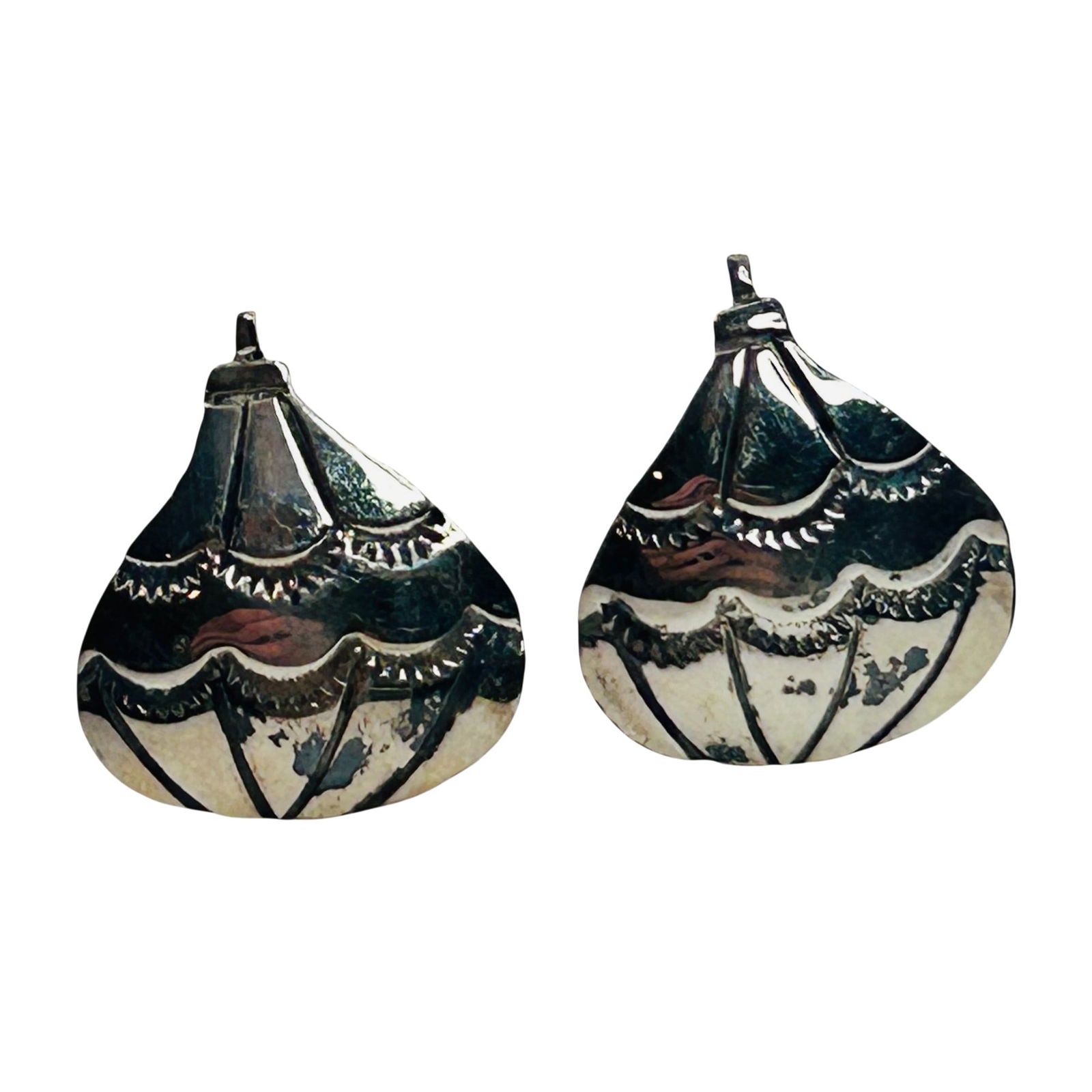 Native Sterling Leaf Stud Earrings - 4