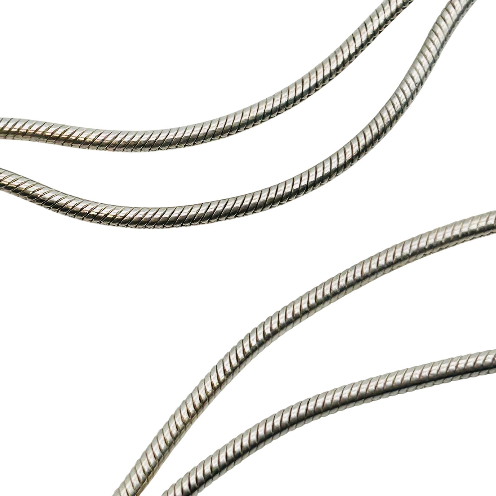 Mexico Sterling Round Snake Chain Necklace: Mexico Sterling round snake chain necklace. 11.20g