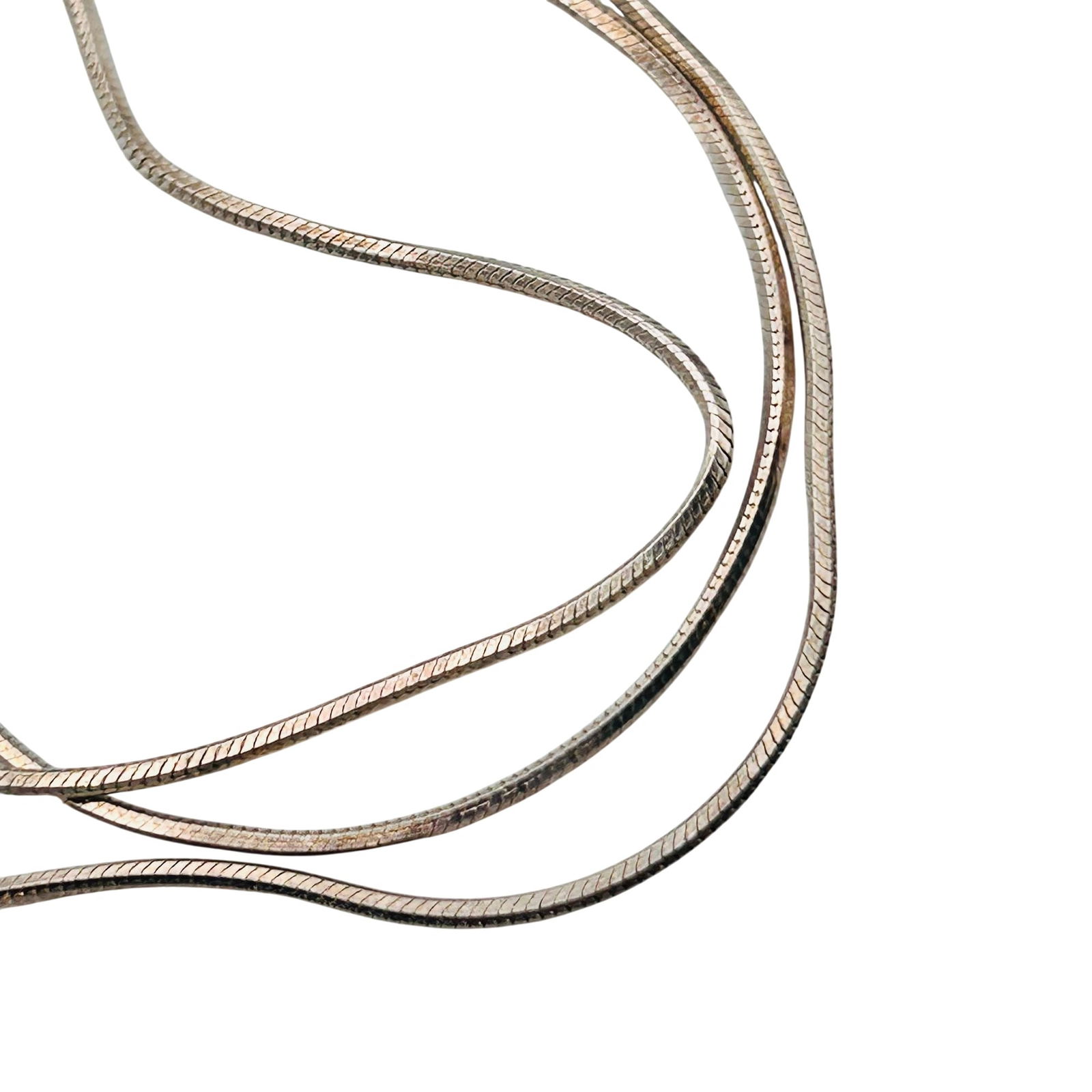 QI Italy Sterling Adjustable Round Snake Chain Necklace: QI Italy sterling adjustable round snake chain necklace. 6.40g