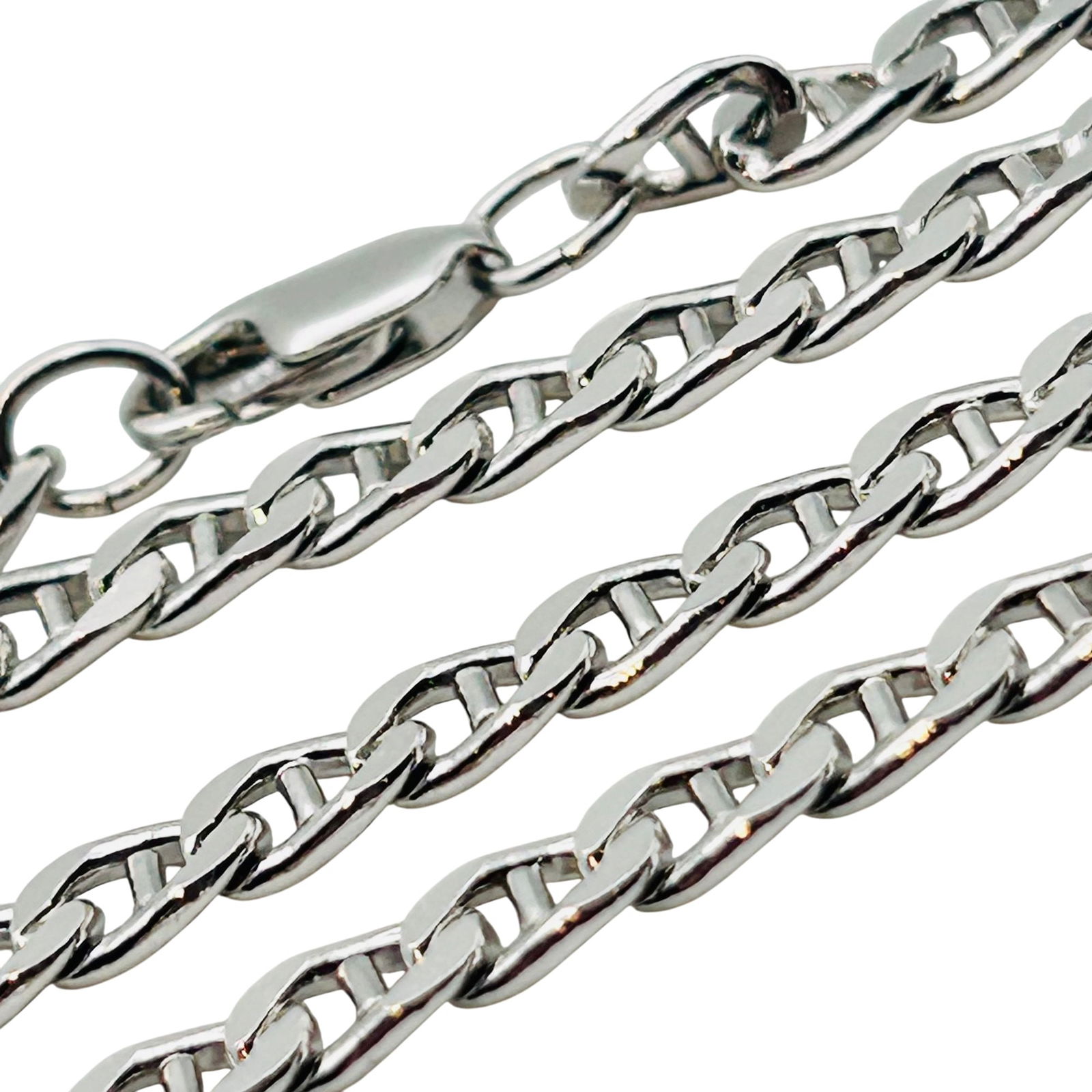Sterling Curb Link Chain Necklace: Sterling curb link chain necklace. 22.20g