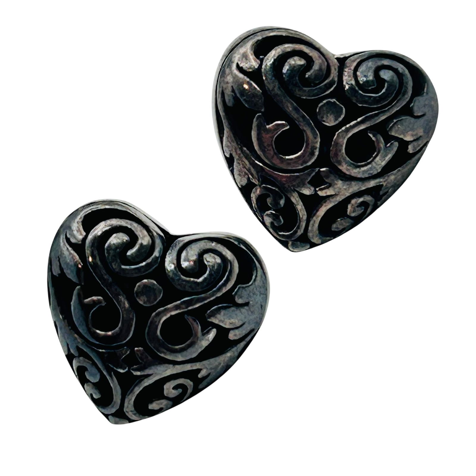 Milor Sterling Heart Stud Earrings: Milor Sterling heart stud earrings. 4.30g