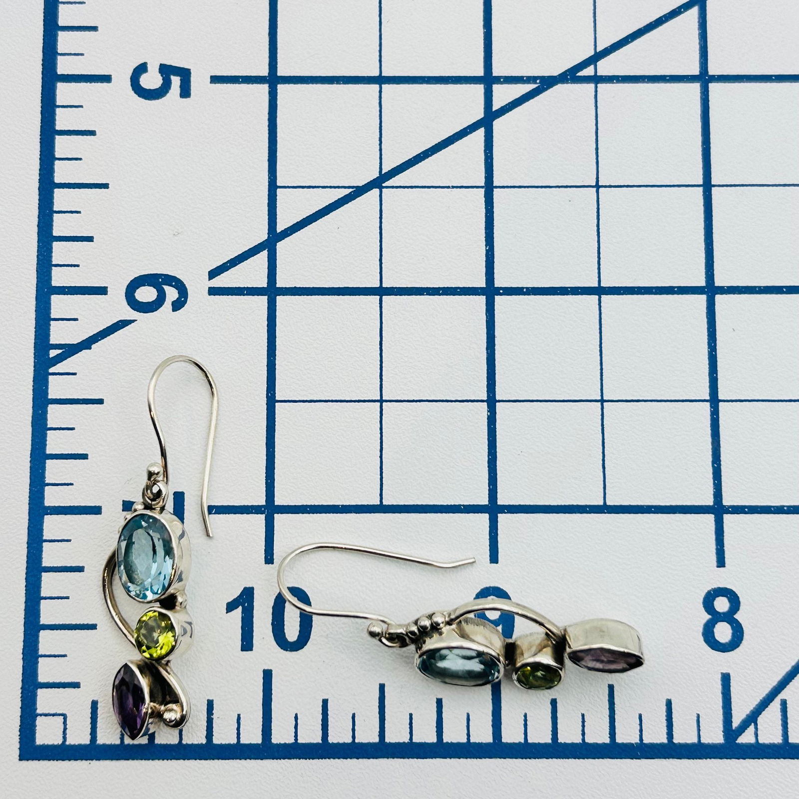 Sterling Multi Gemstone Earrings - 2