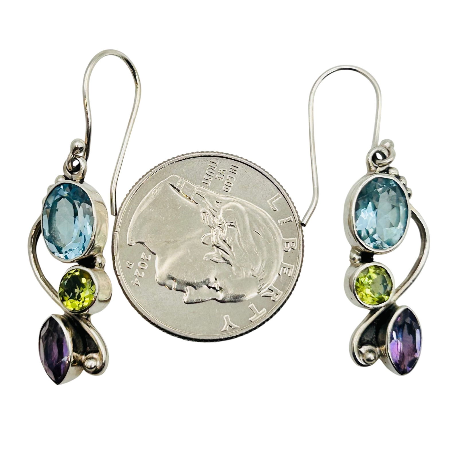 Sterling Multi Gemstone Earrings - 3