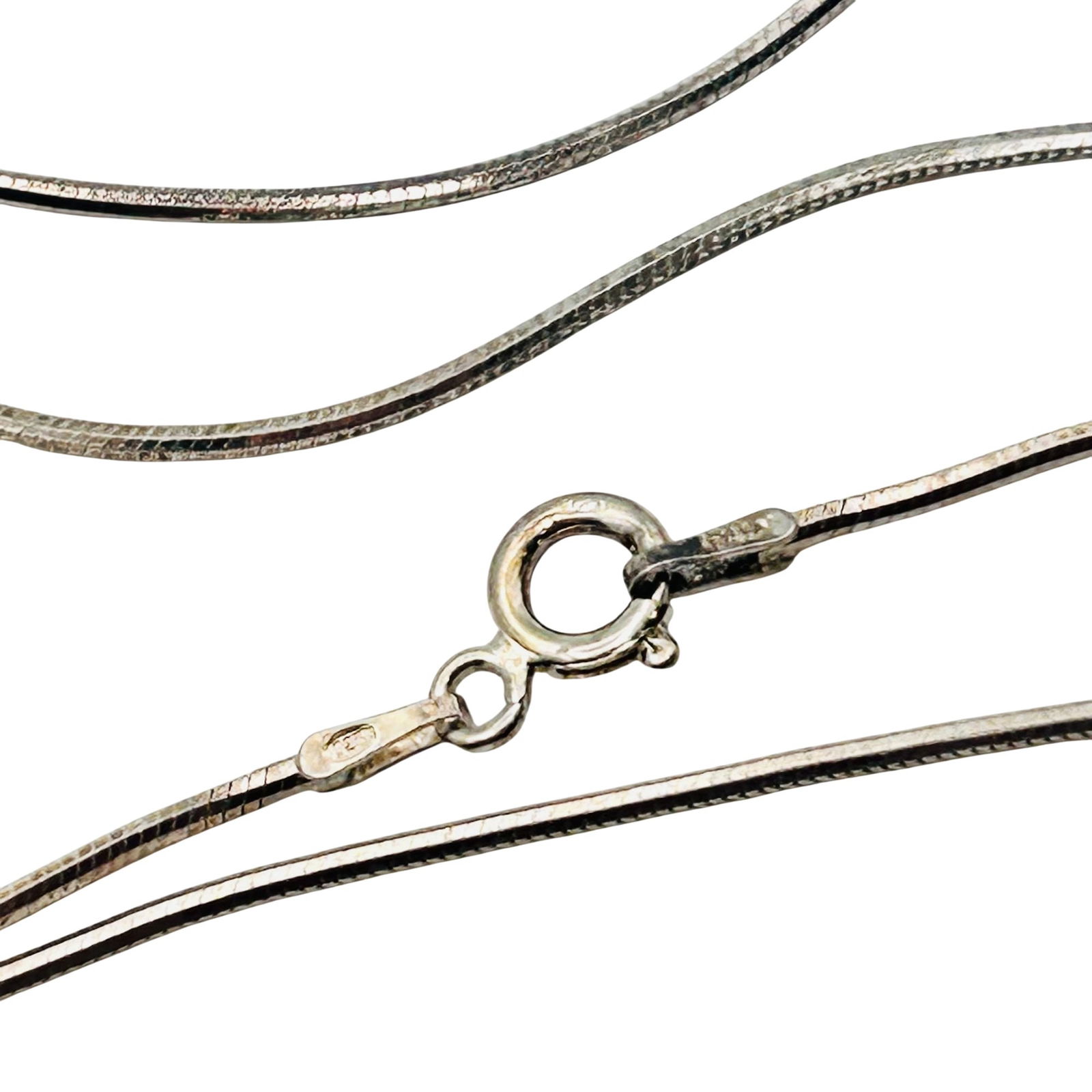 Italy Sterling Long Round Snake Chain Necklace (1 of 5)