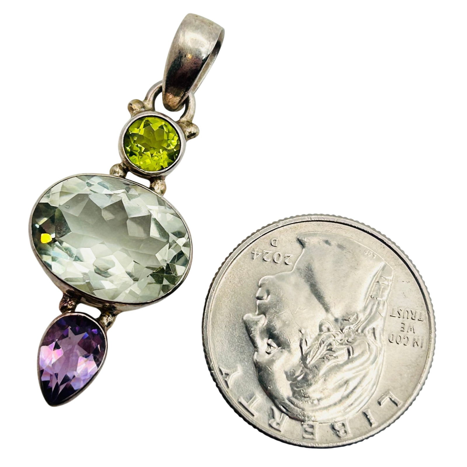Sterling Multi Gem Pendant. - 3