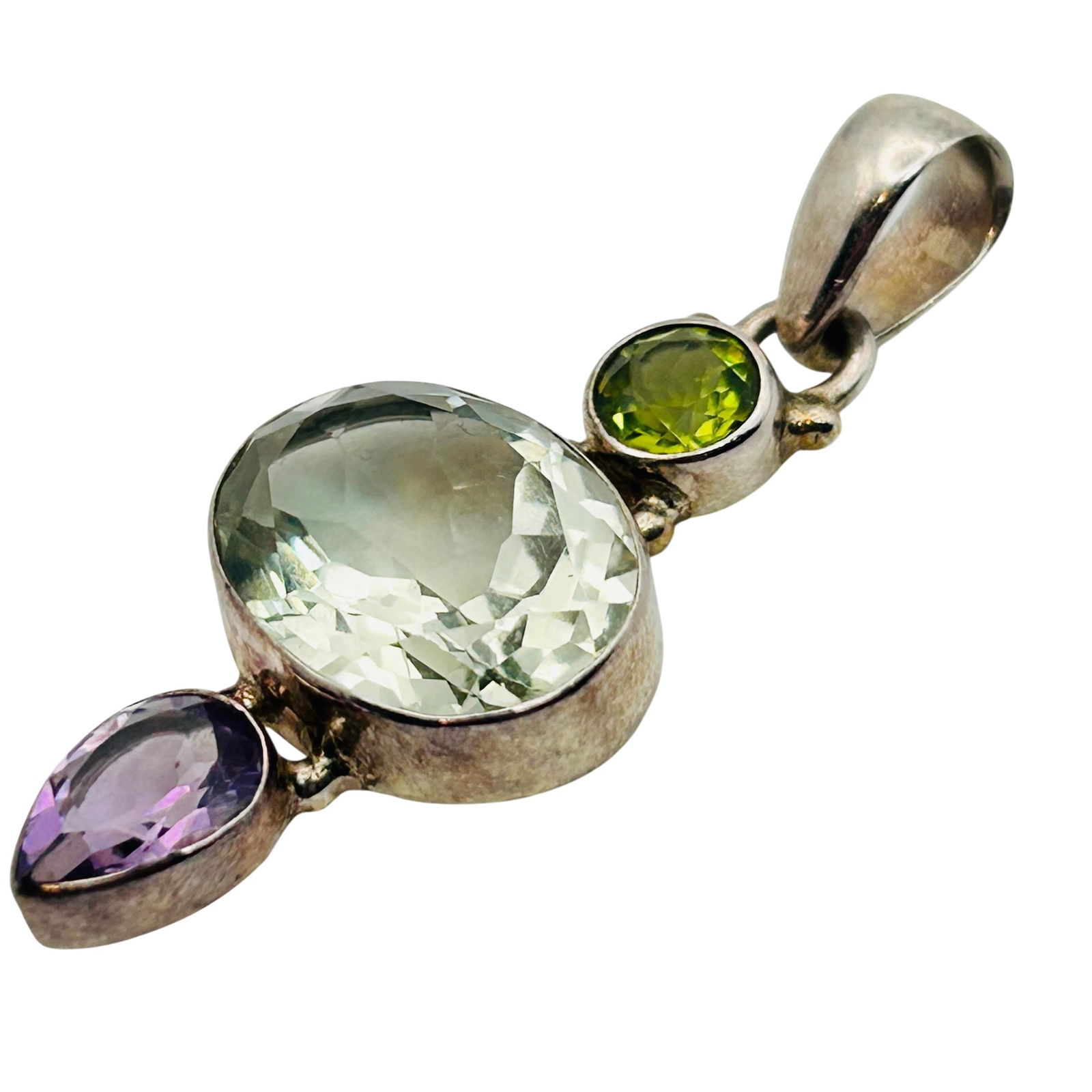 Sterling Multi Gem Pendant. - 4