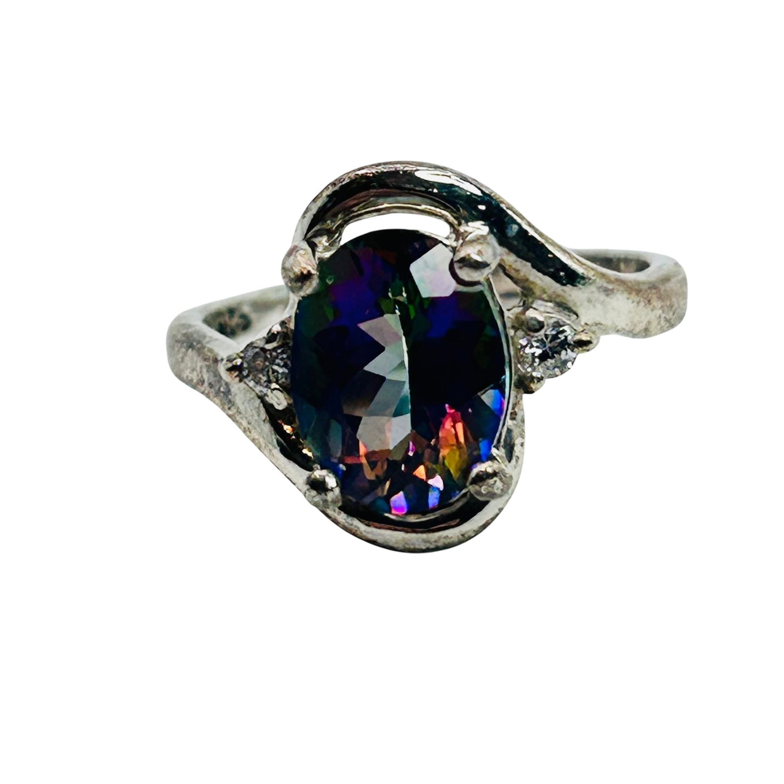 Sterling Mystic Topaz Ring. Size 4 (1 of 7)
