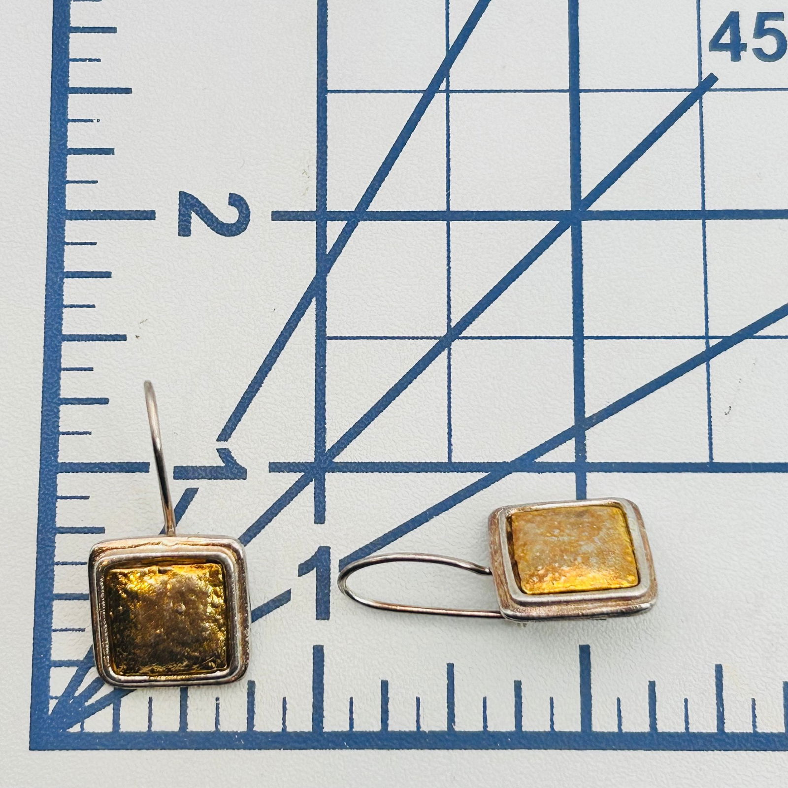 Sterling Square Earrings - 2