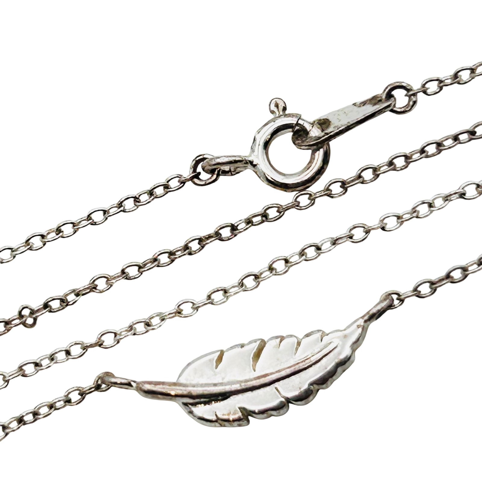 Sterling Feather Cable Chain Necklace: Sterling feather cable chain necklace. 1.90g