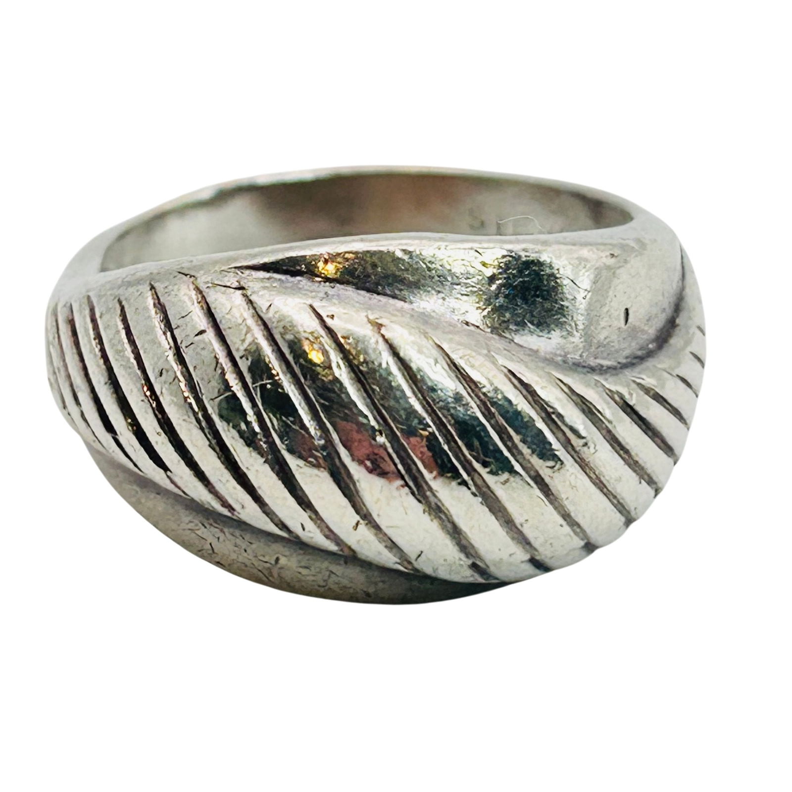 ALV Sterling Swirl Detail Dome Ring. Size 7 (1 of 9)