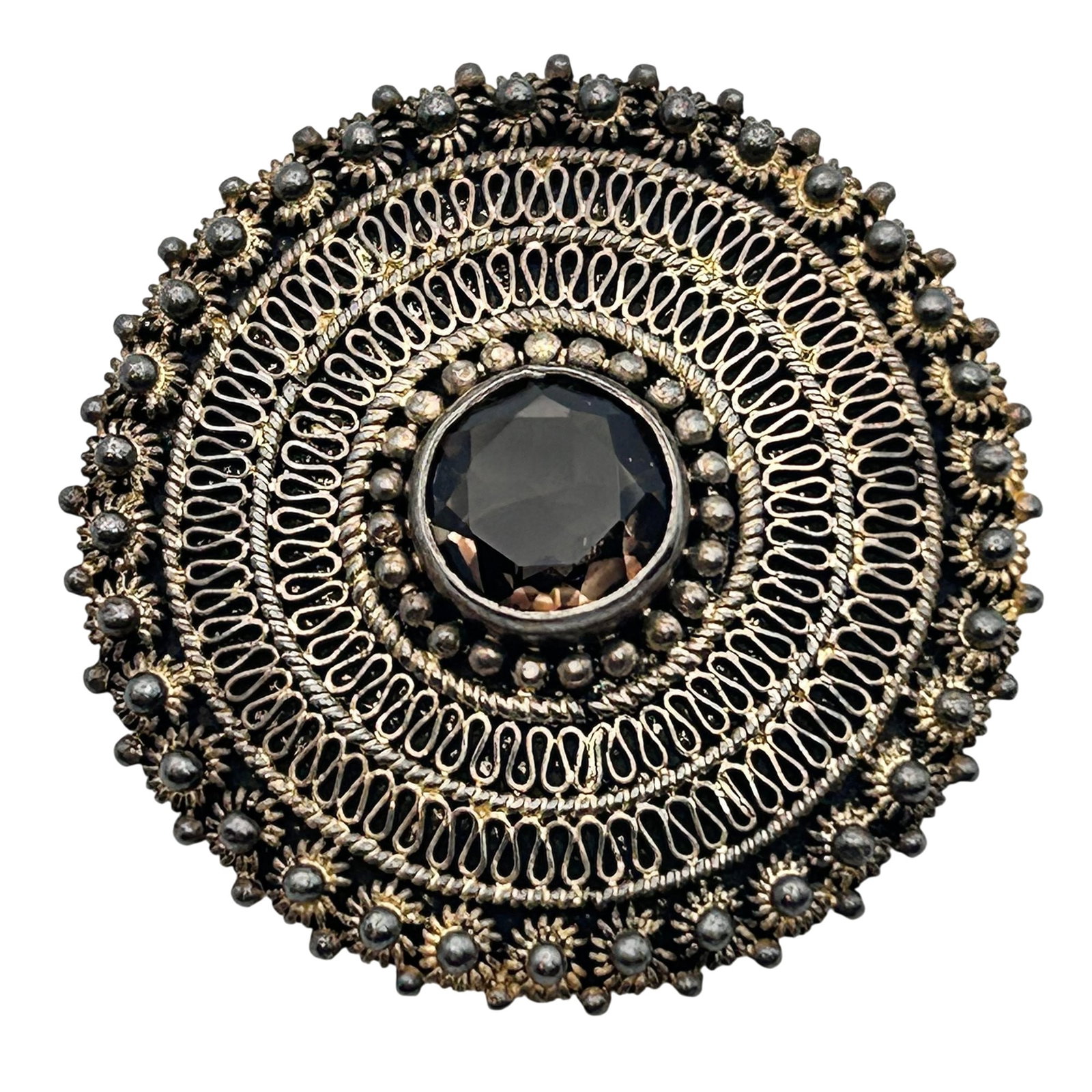 Israel Sterling Smoky Quartz Pendant/brooch (1 of 5)