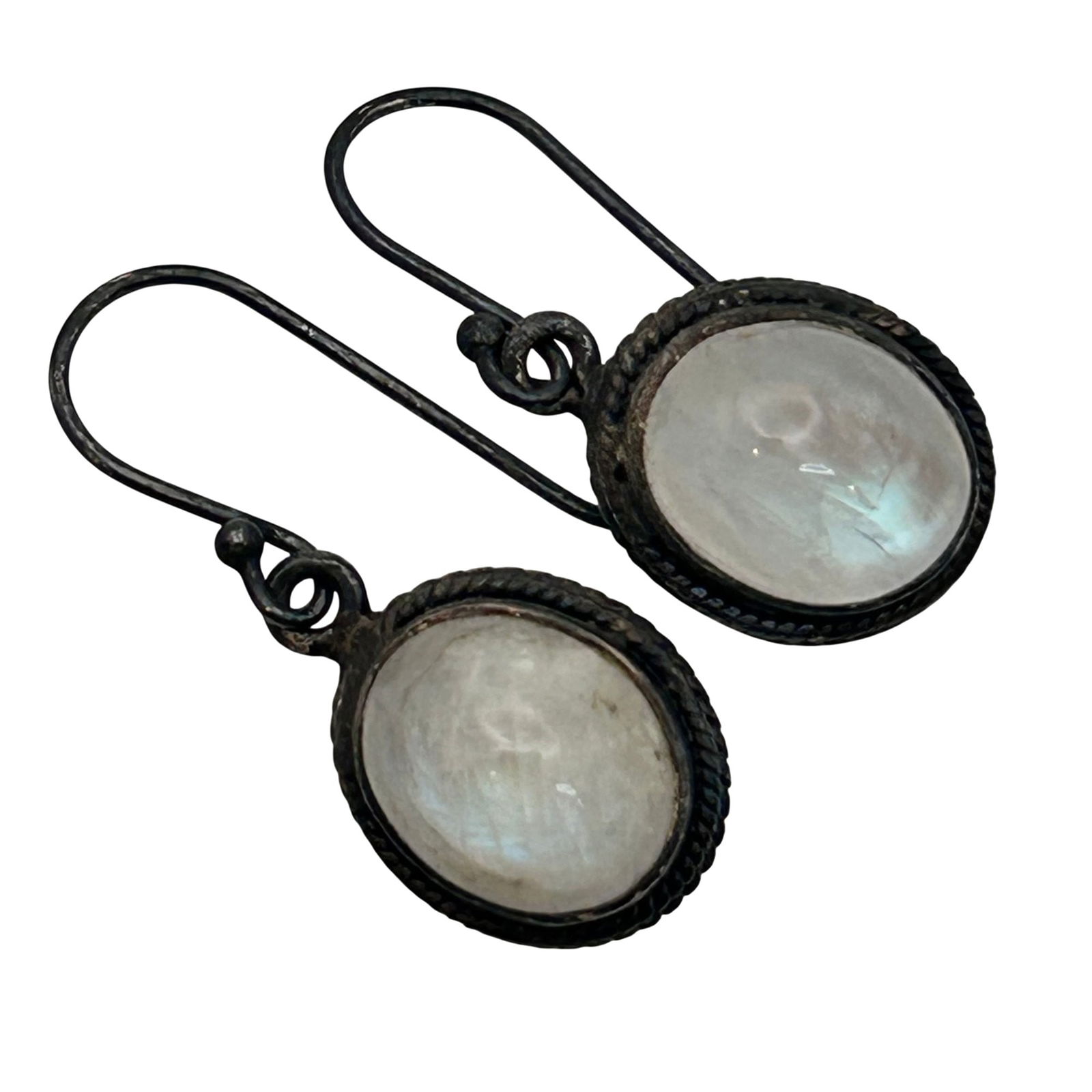 Sterling Moonstone Oval Hook Back Earrings (1 of 6)