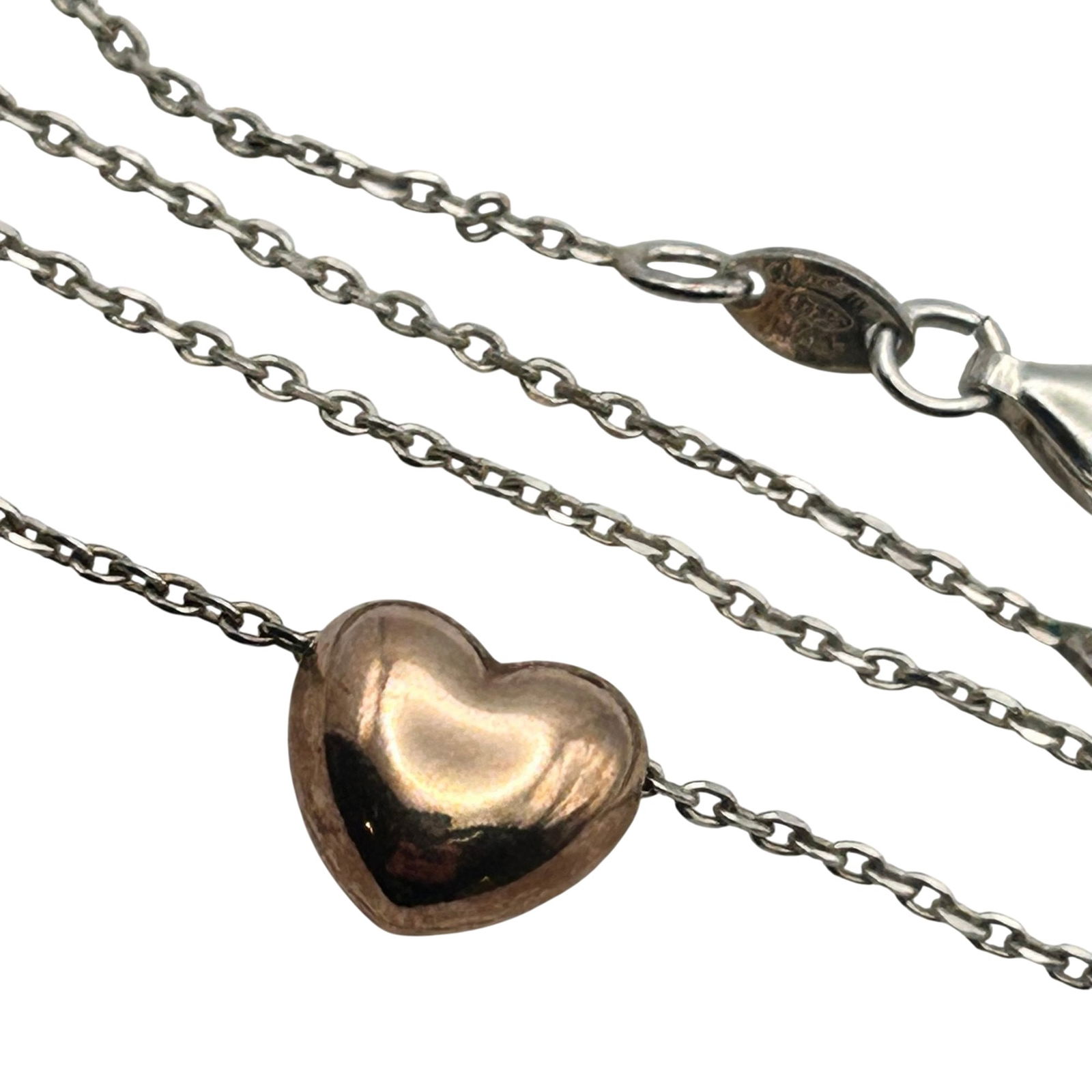 Dyadema Italy Sterling Heart Charm Cable Chain Necklace: Dyadema Italy sterling heart charm cable chain necklace. 4.10g