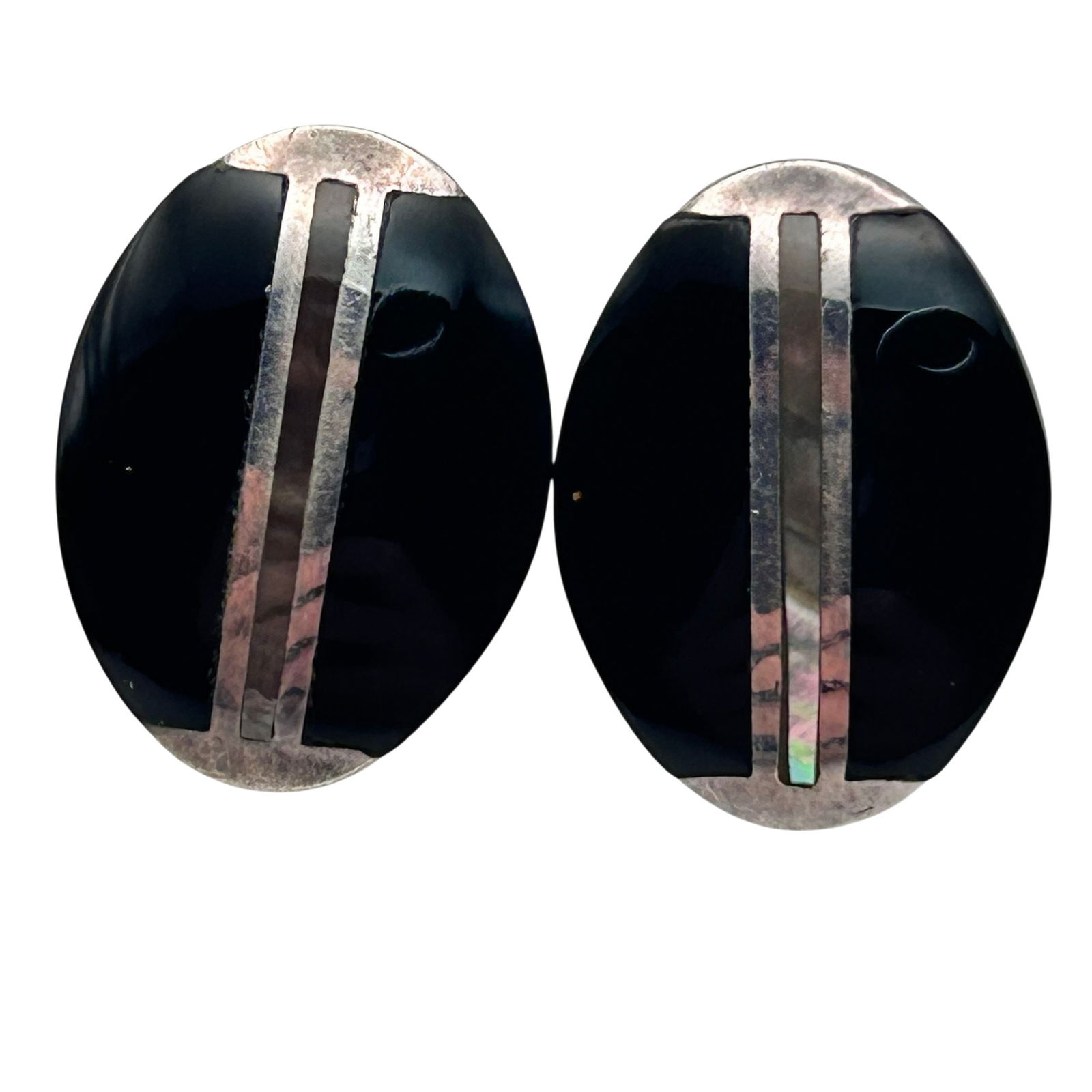 Sterling Abalone/ Onyx Stud Earrings (1 of 6)