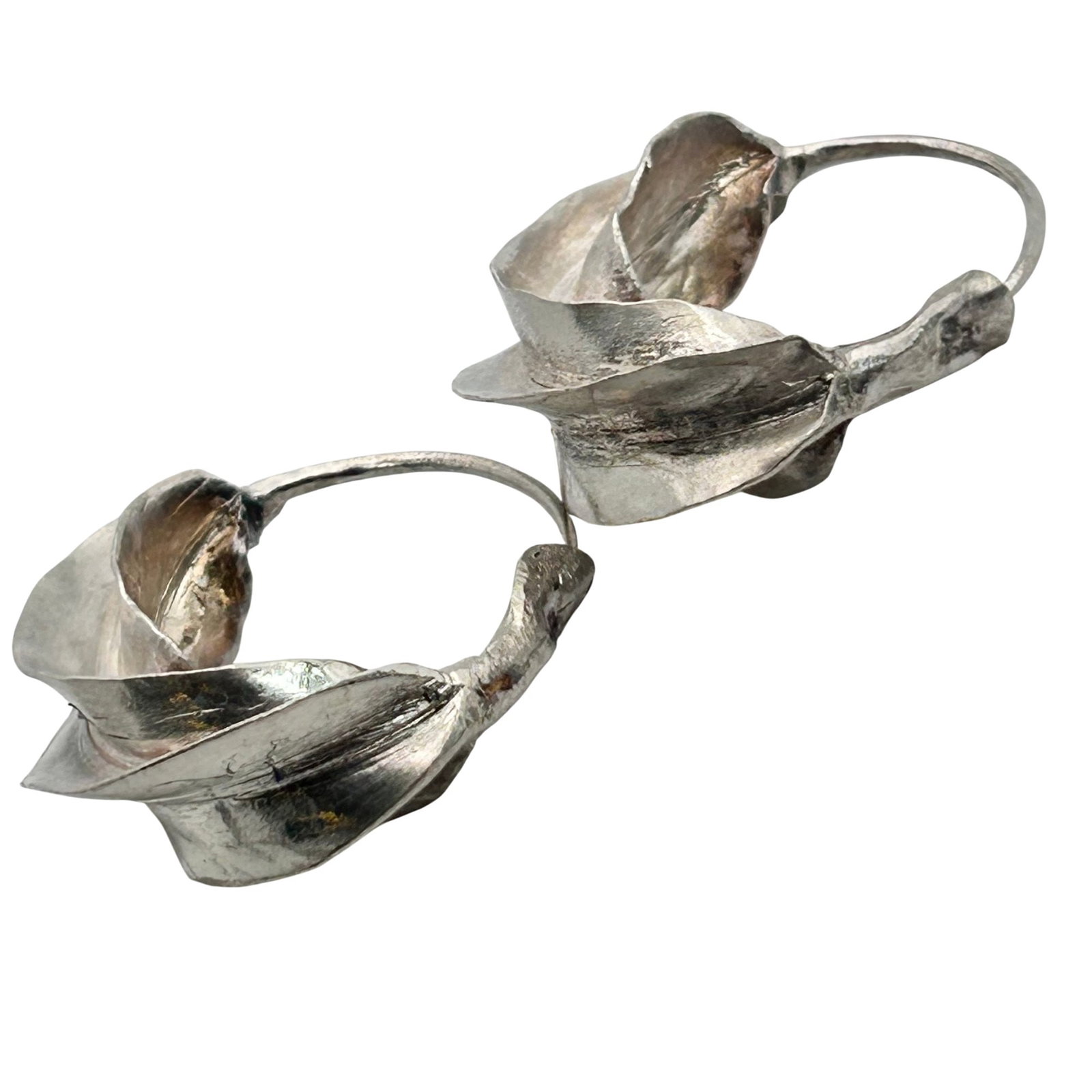 Sterling Twisted Hoop Earrings: Sterling twisted hoop earrings. 11.20g