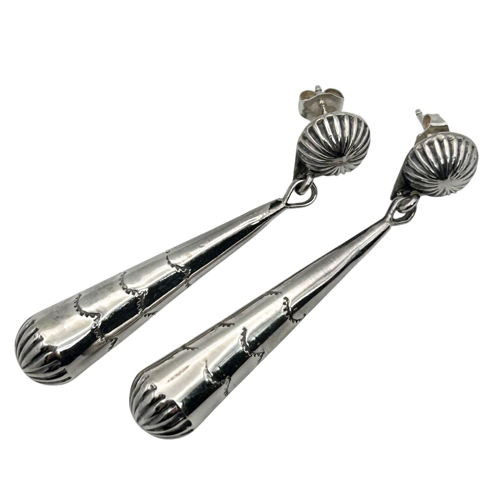 Sterling Dangle Drop Stud Earrings - 4