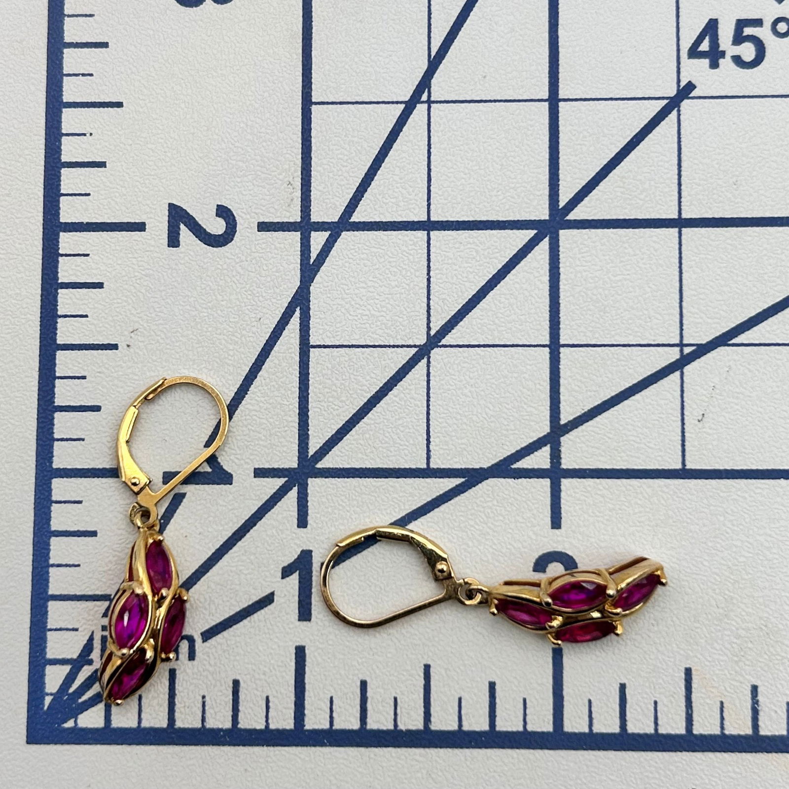 Sterling Ruby Lever Back Earrings - 2