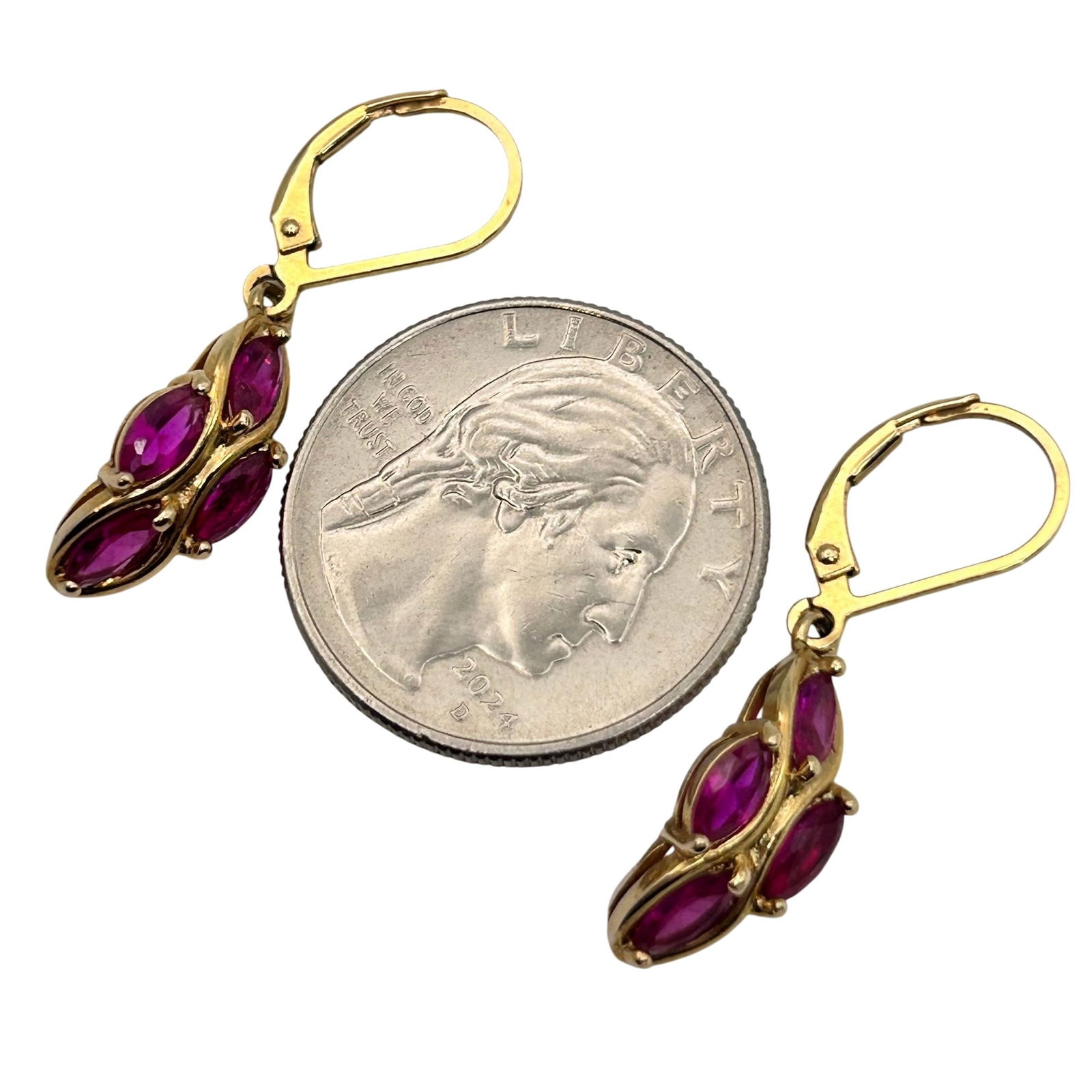 Sterling Ruby Lever Back Earrings - 3