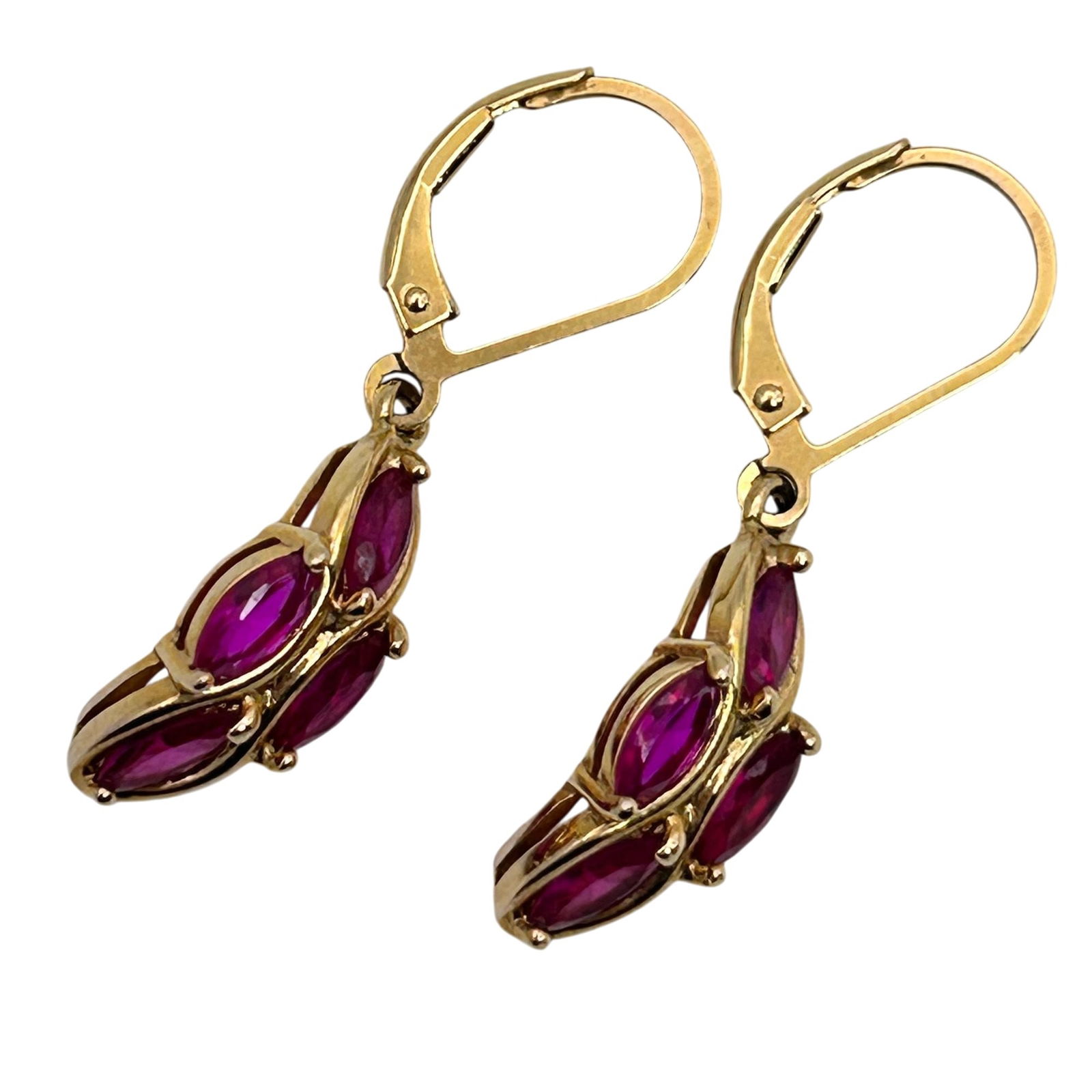 Sterling Ruby Lever Back Earrings - 4