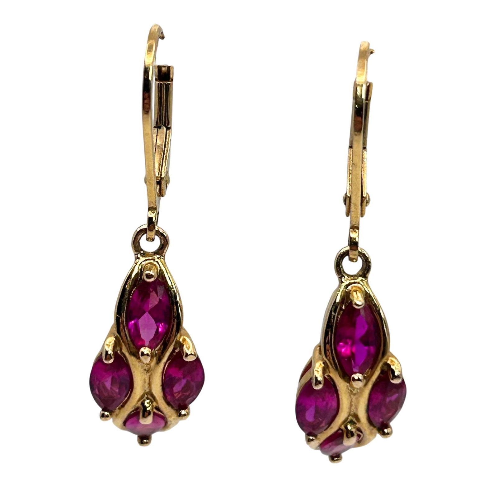 Sterling Ruby Lever Back Earrings - 6