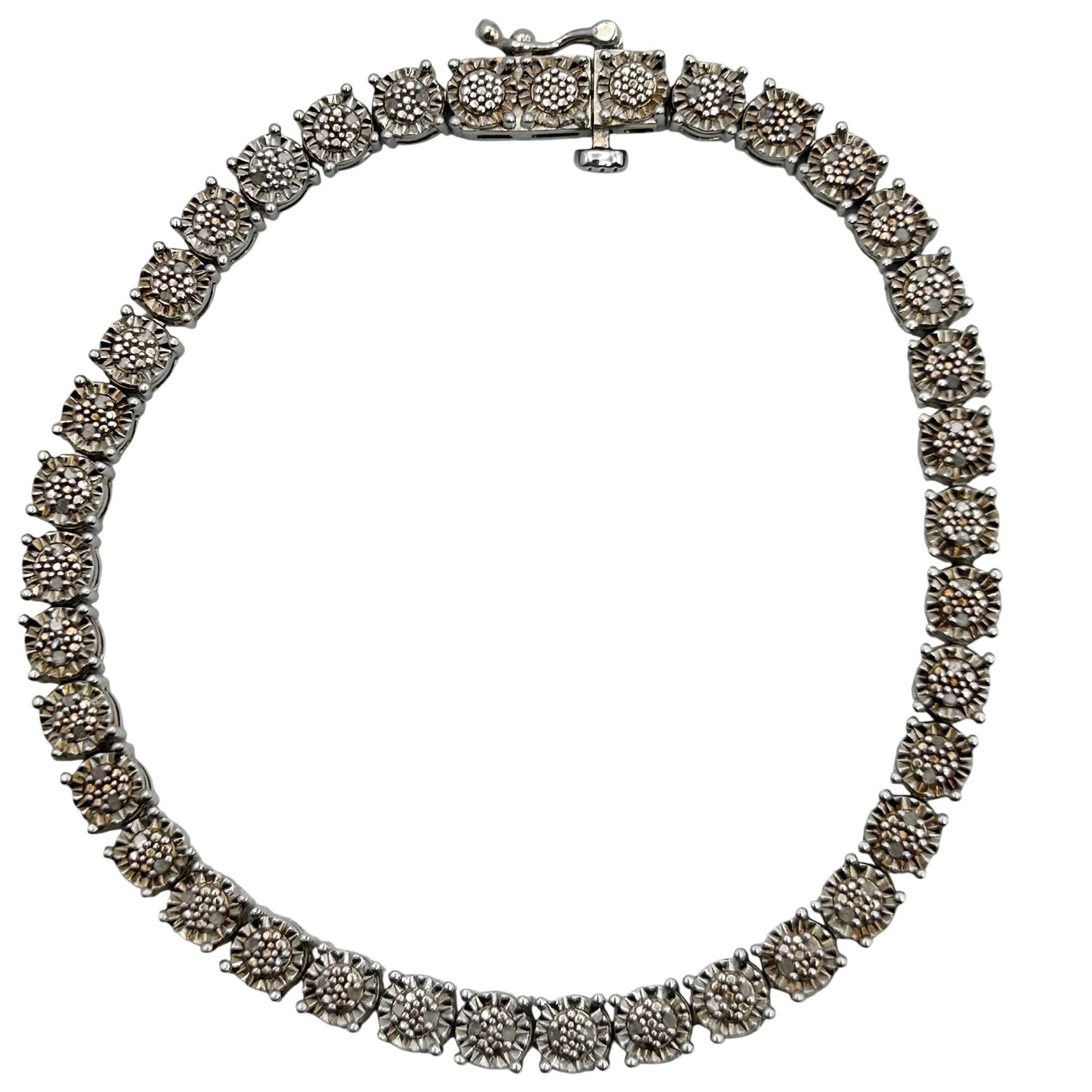 UD Sterling Diamond Bracelet: UD Sterling diamond bracelet. 10.40g