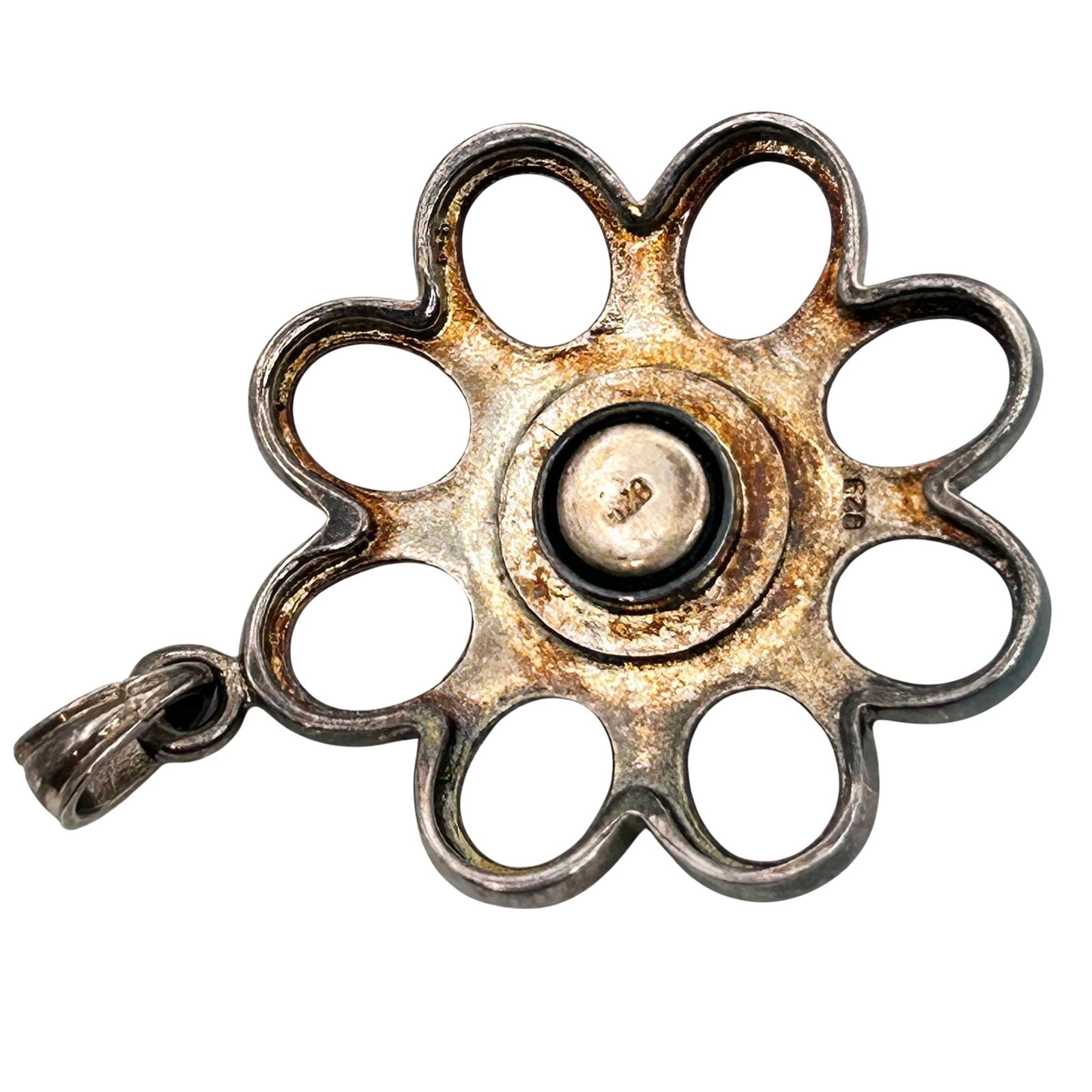 Sterling Topaz Flower Pendant - 5