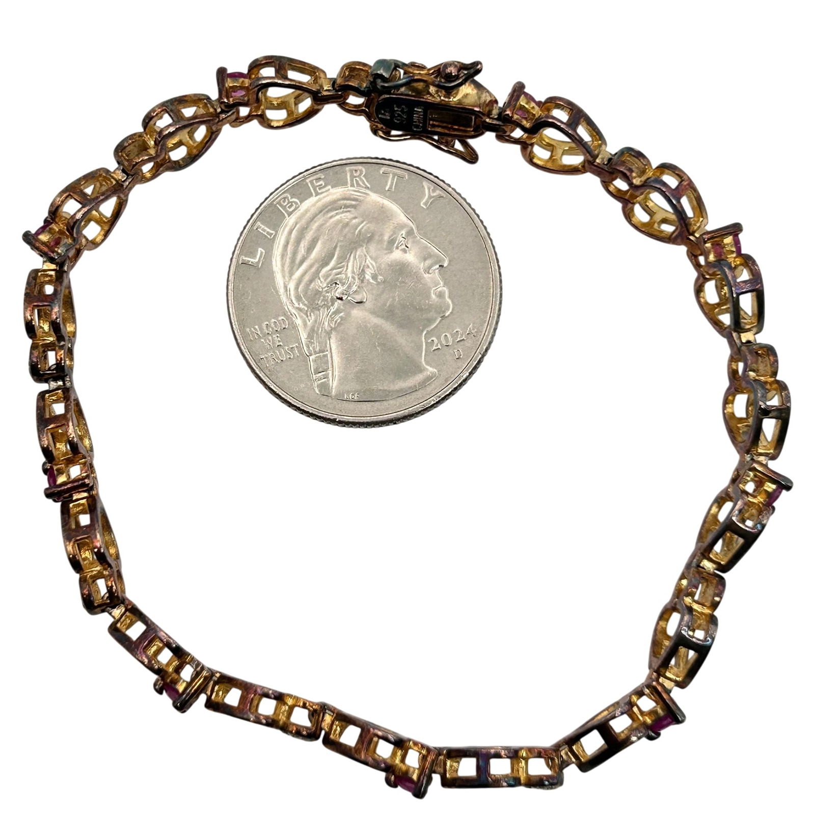 Ross Simons Sterling Ruby Heart Bracelet - 3