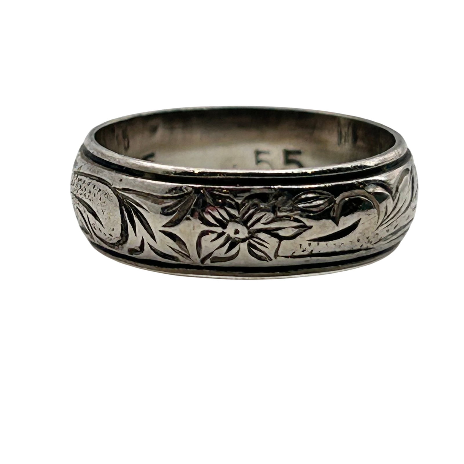 DF Sterling Flower Detail Band Ring. Size 5.5: DF Sterling flower detail band ring. Size 5.5. 3.20g