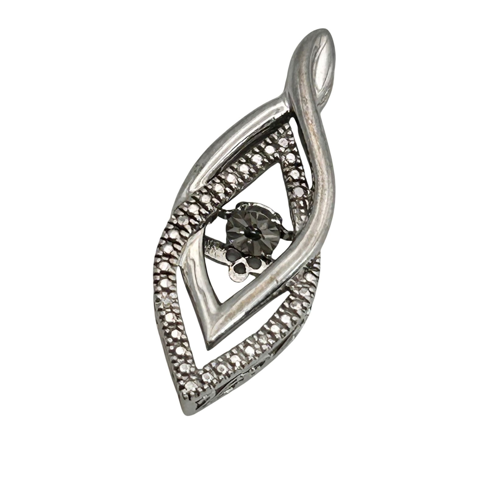 OTC Sterling Diamond Accent Pendant: OTC Sterling Diamond accent pendant. 2.40g