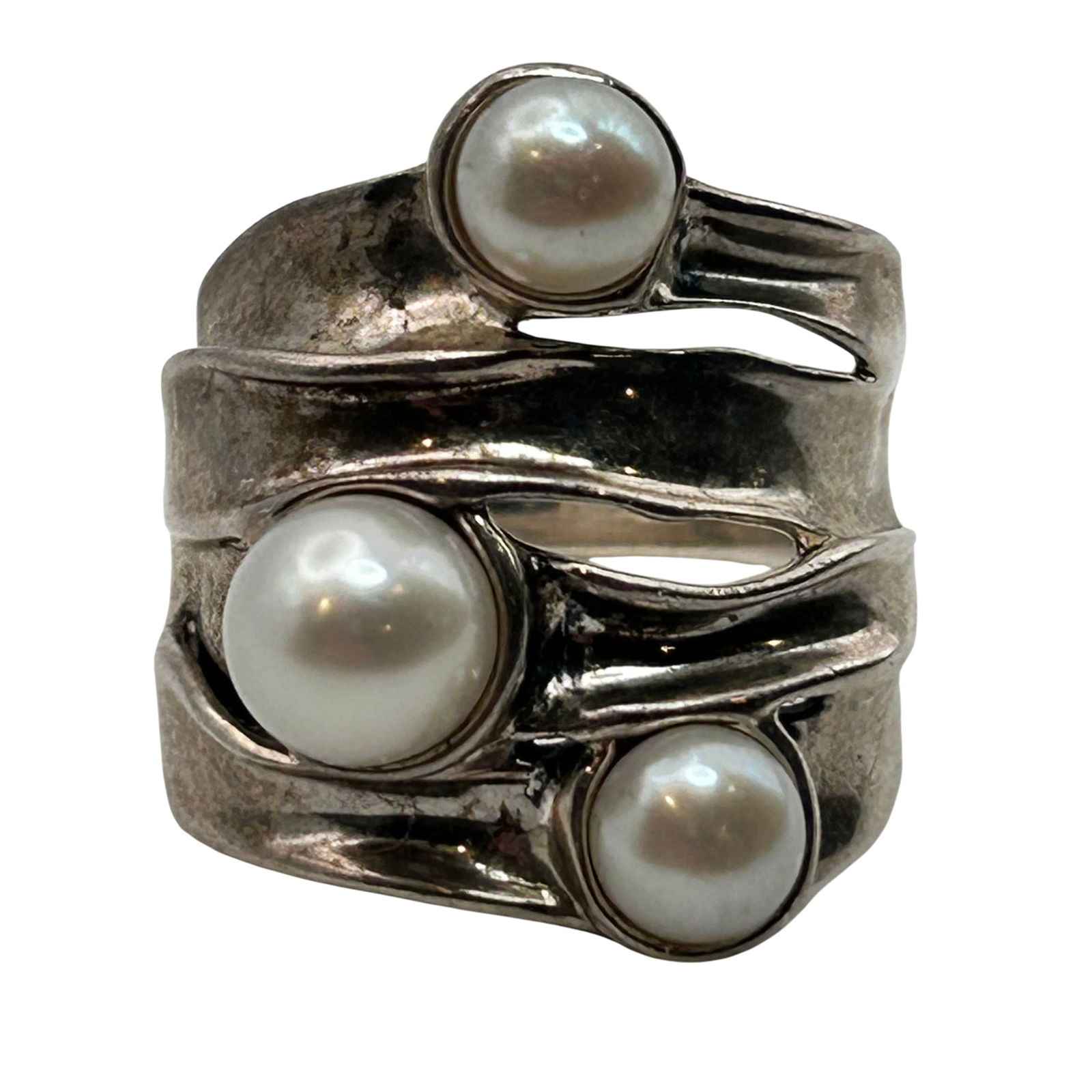 HG Israel Sterling Pearl Ring. Size 7 (1 of 8)