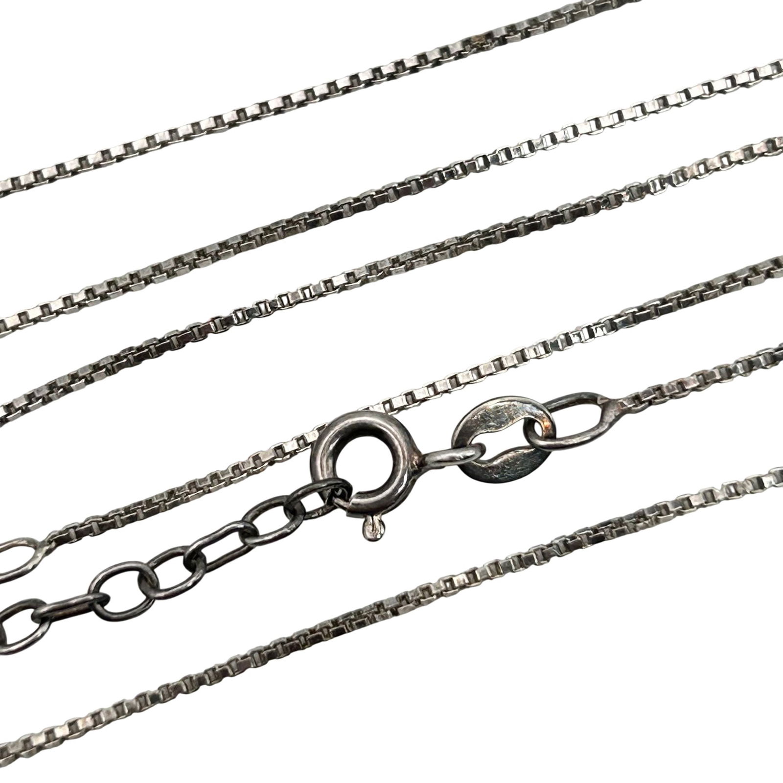 620 AK Italy Sterling Adjustable Box Chain Necklace (1 of 4)