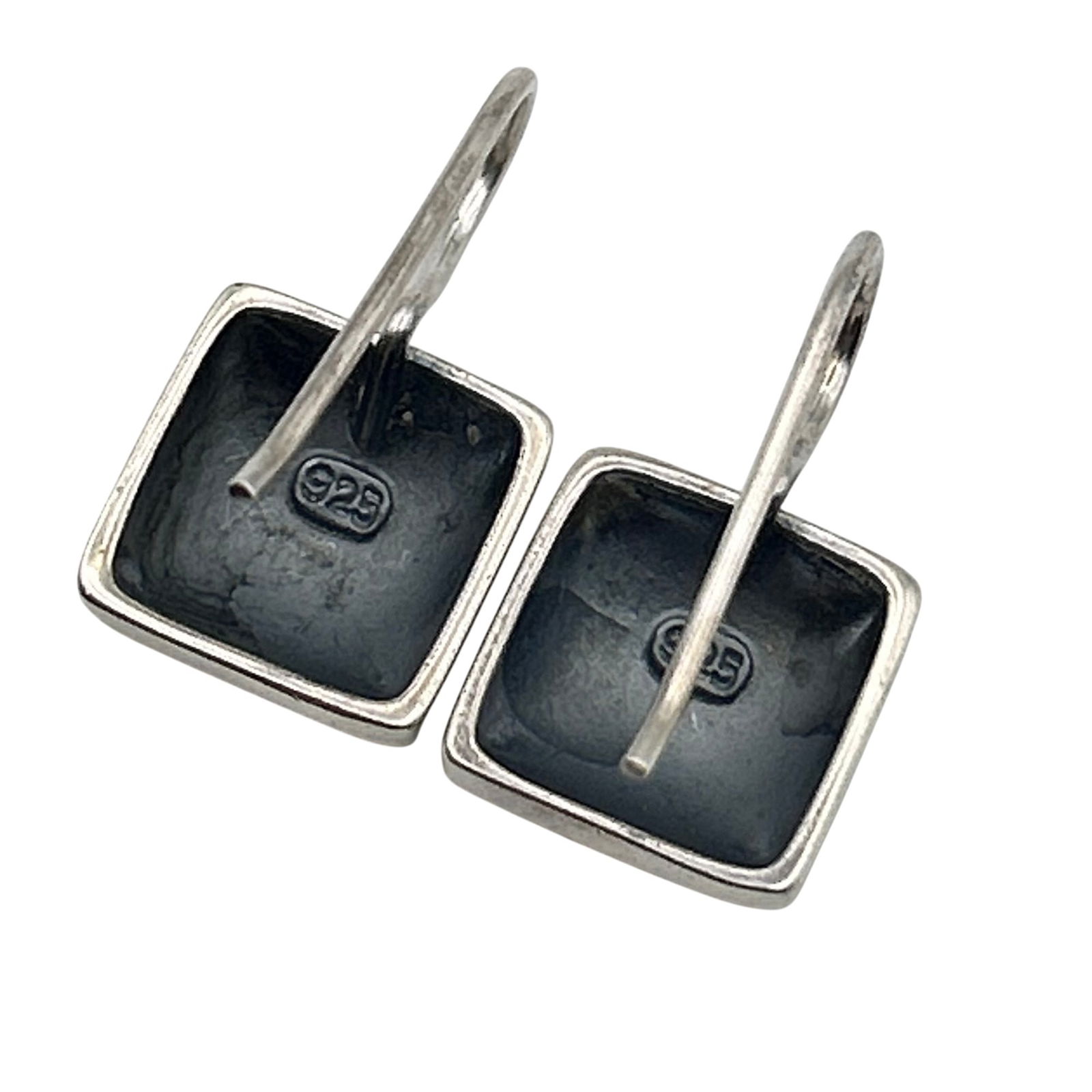 Sterling Square Hook Back Earrings - 5