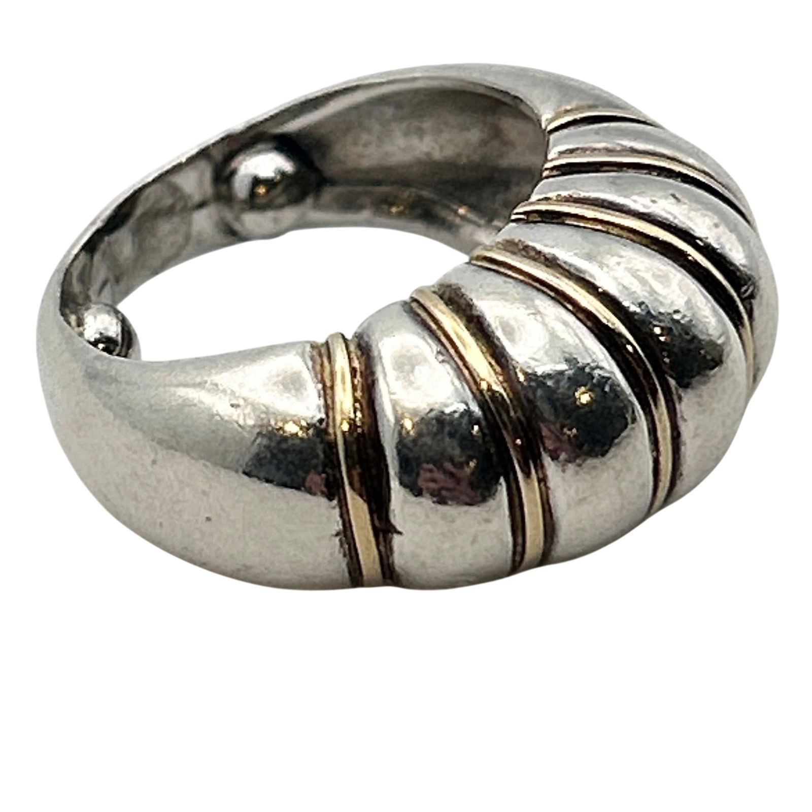 Sterling Dome Stripe Ring. Size 4: Sterling dome stripe ring. Size 4. 9.10g