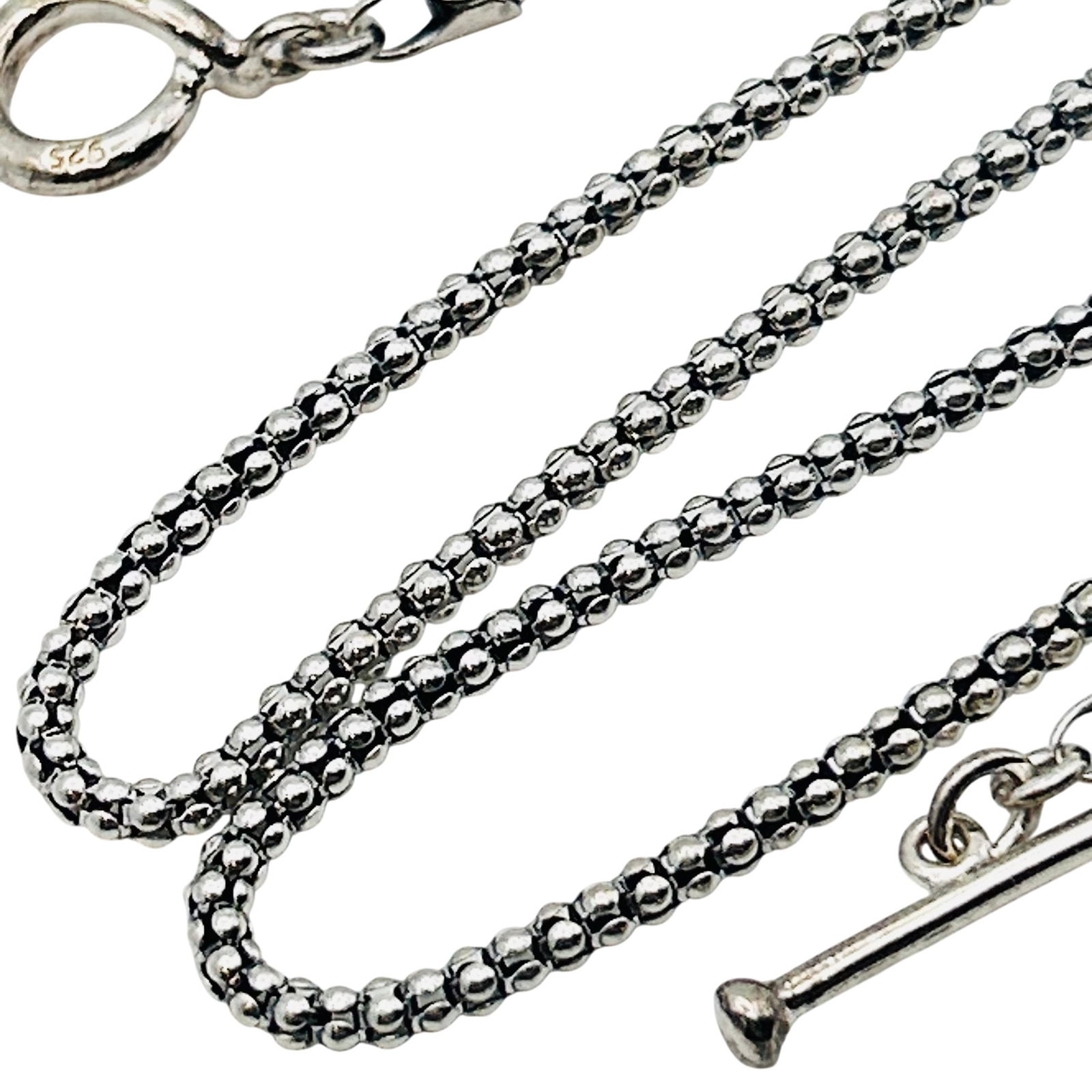 Michael Dawkins Sterling Popcorn Chain Toggle Clasp Necklace (1 of 7)