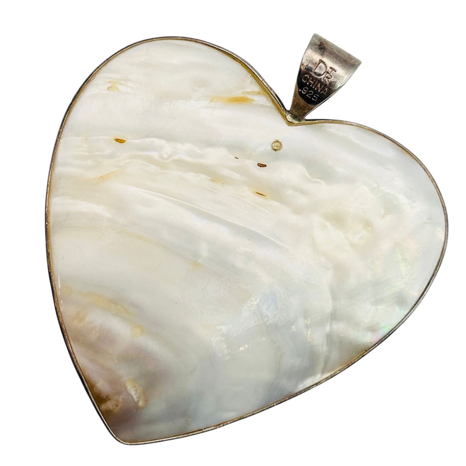 DTR. Sterling Mother Of Pearl Heart Pendant (1 of 6)