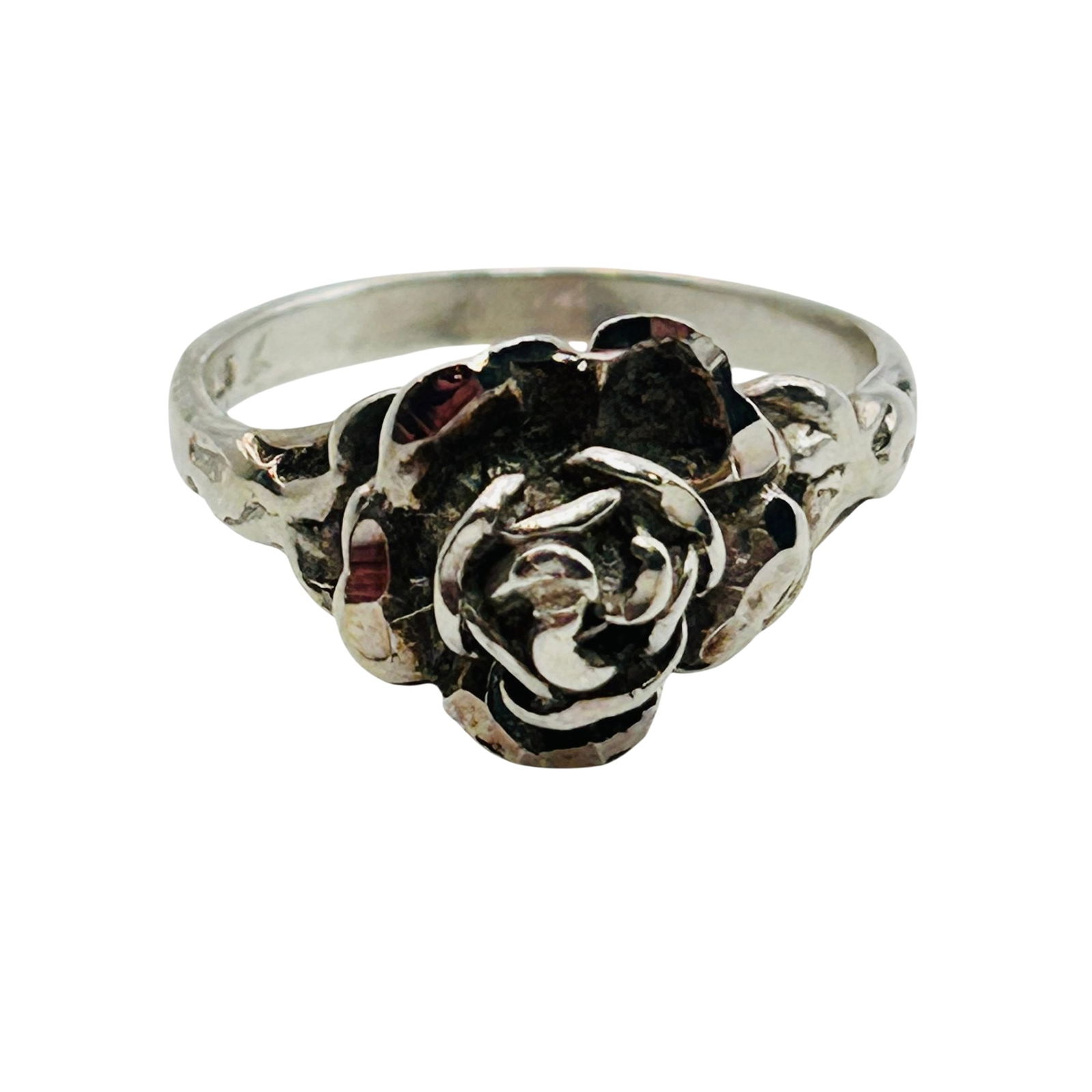 Sterling Rose Ring. Size 6.5 (1 of 8)
